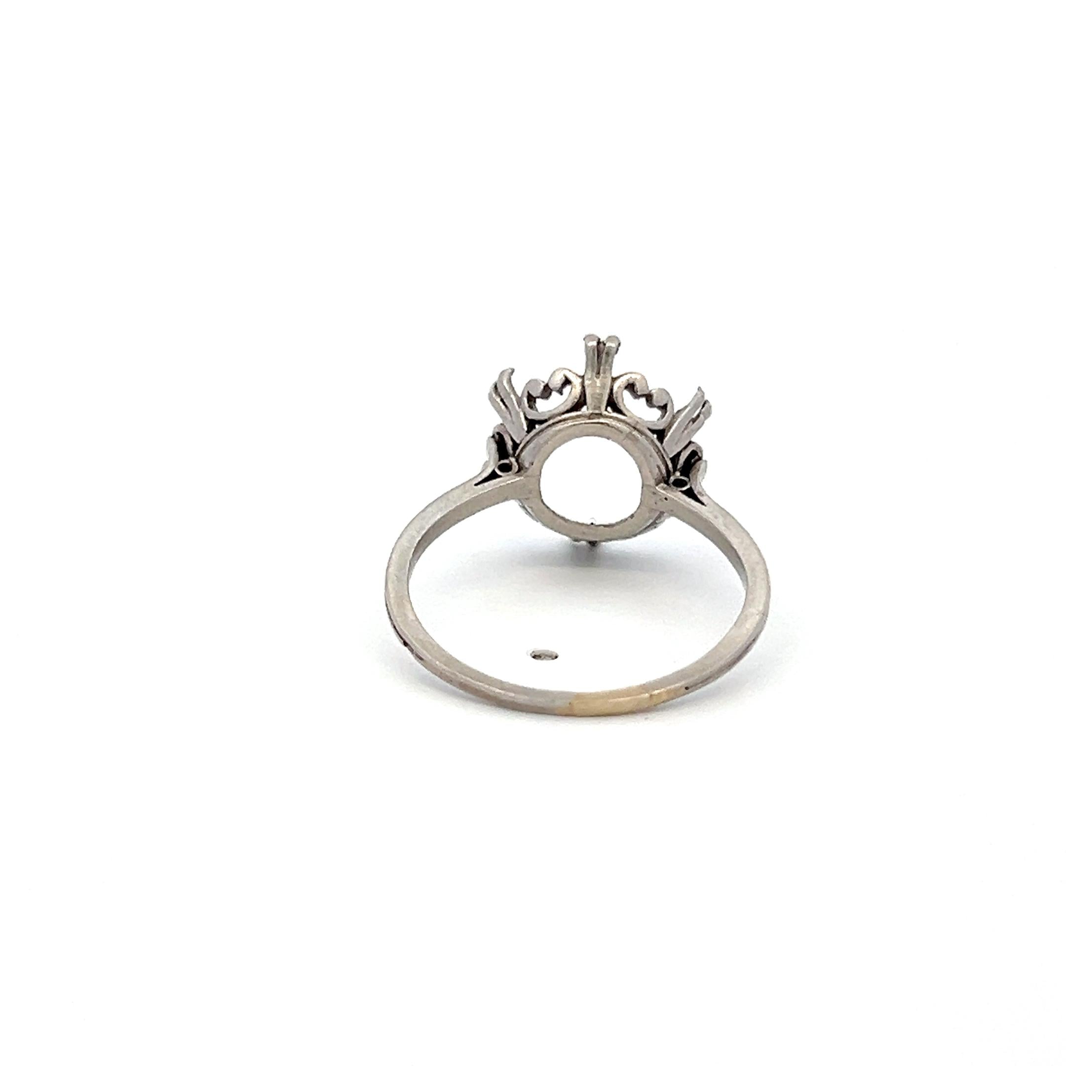 Platinum Semi Mount Ring Fits 12.7x12.5 MM Holds 7.5ct++ Center Stone Size 8.75