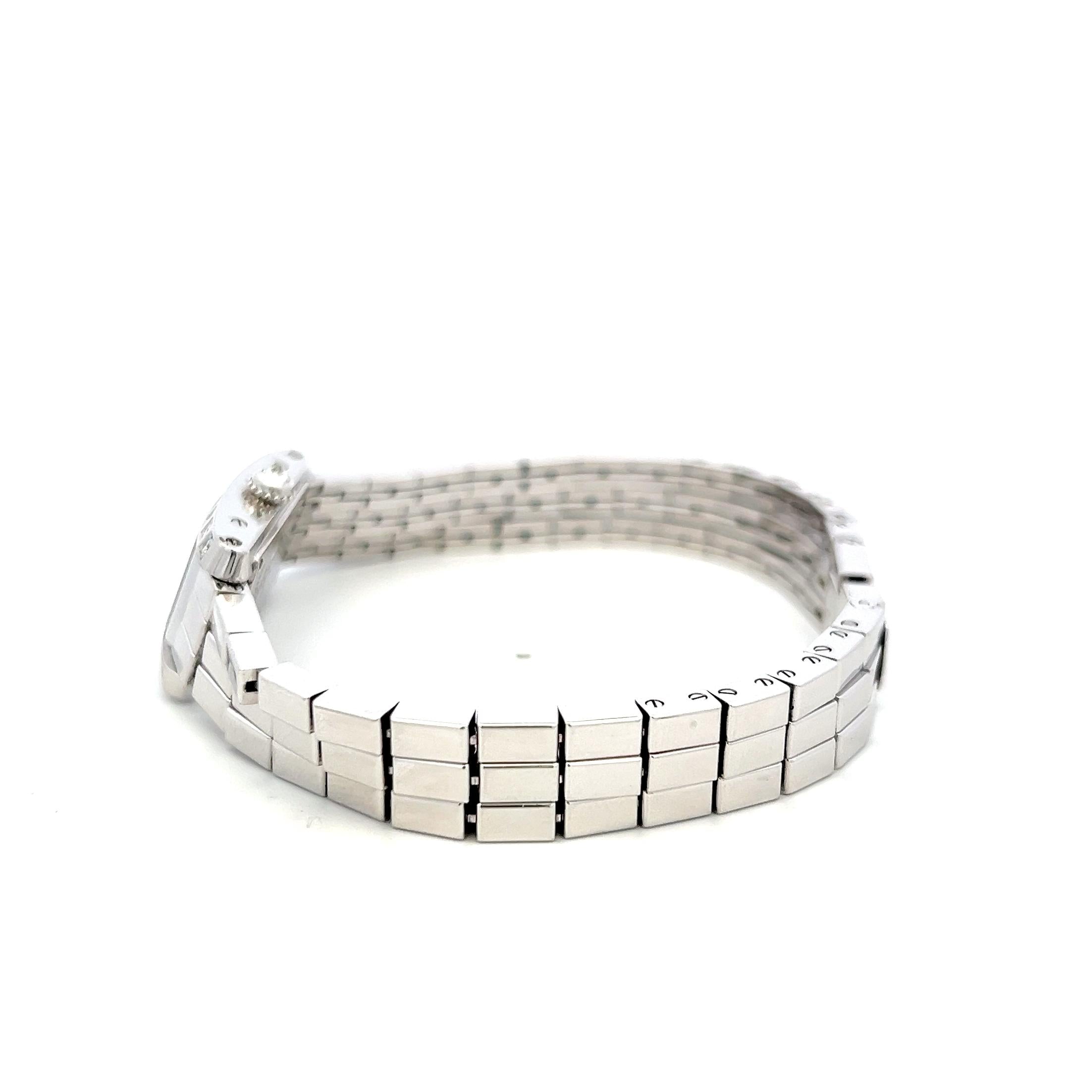 Cartier Vintage 18K White Gold Wrist Watch with 0.36 Carat Round G VS Diamonds