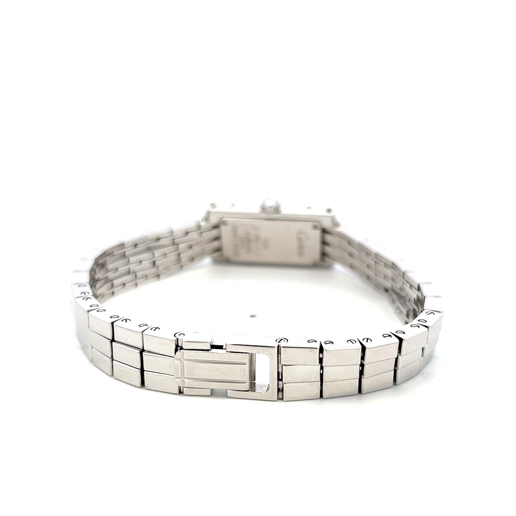 Cartier Vintage 18K White Gold Wrist Watch with 0.36 Carat Round G VS Diamonds