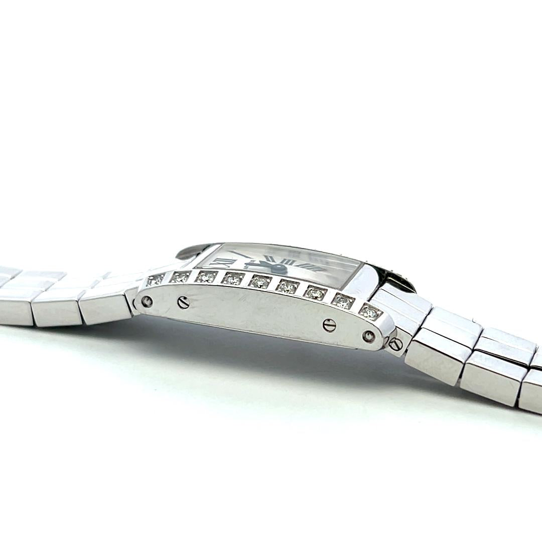 Cartier Vintage 18K White Gold Wrist Watch with 0.36 Carat Round G VS Diamonds