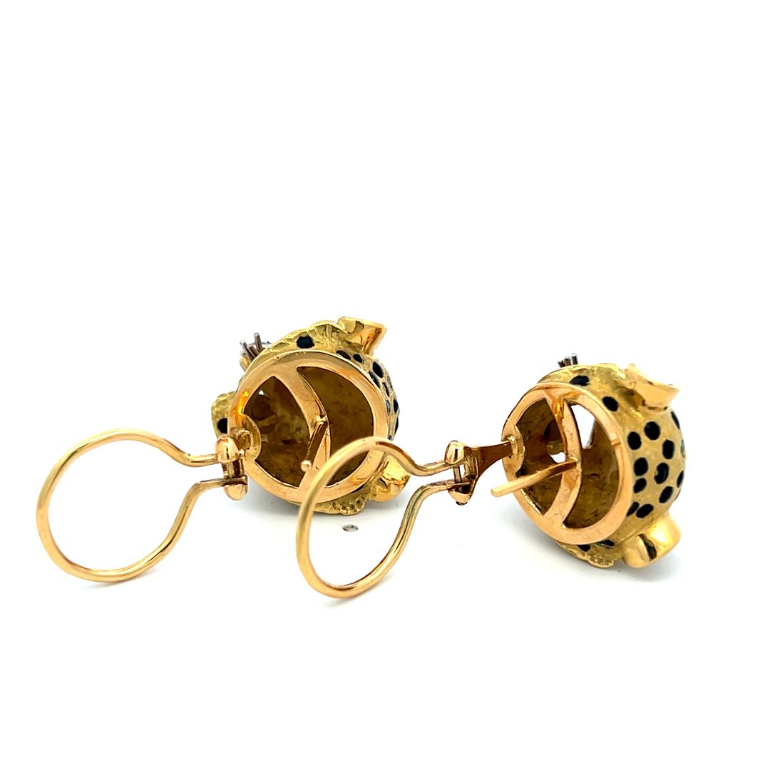 18K Two Tone Gold Clip-On Earrings with 0.2ct Round I SI Diamonds & 0.04ct Ruby