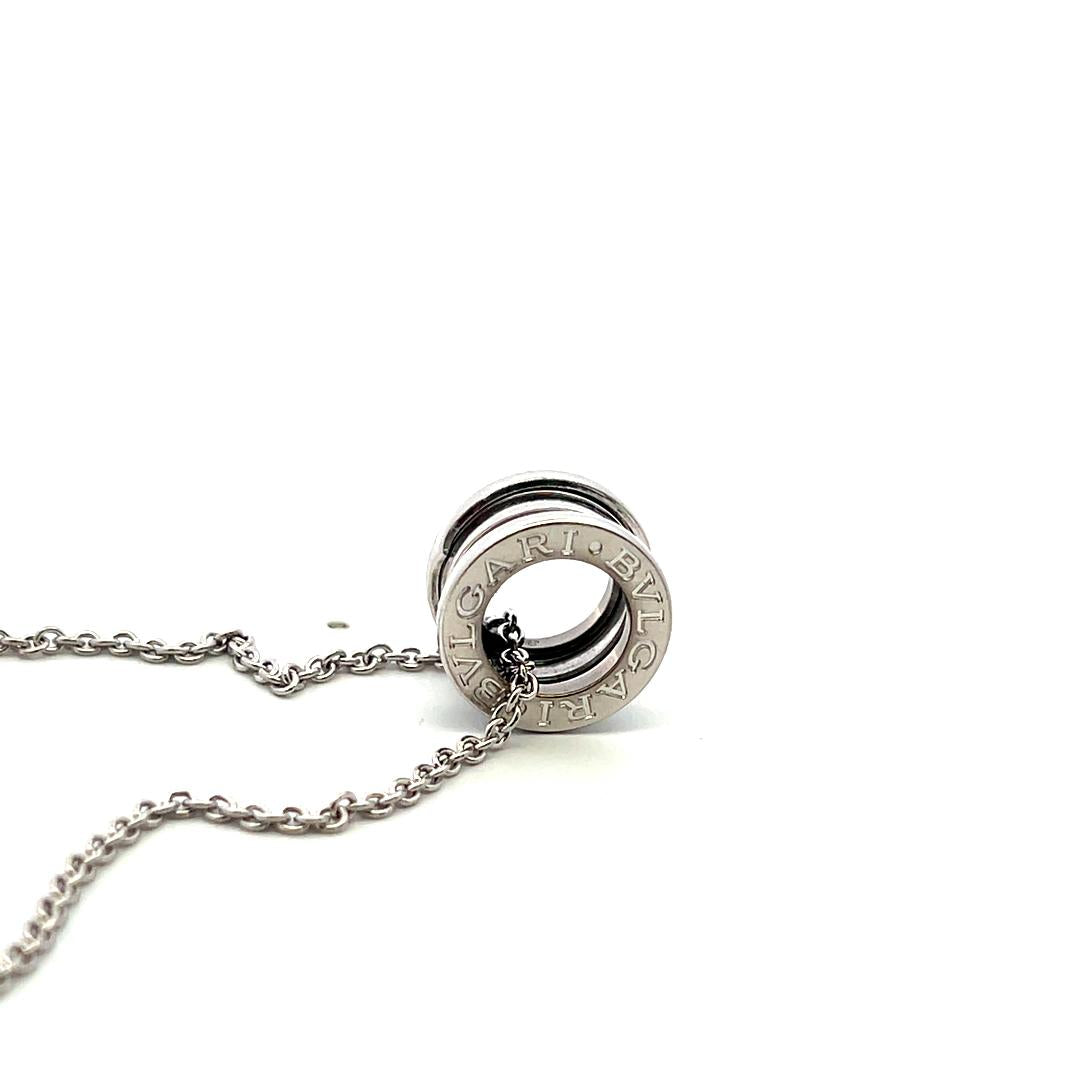 Bvlgari Vintage 18K White Gold Pendant Necklace 14.3 Grams with Certificate