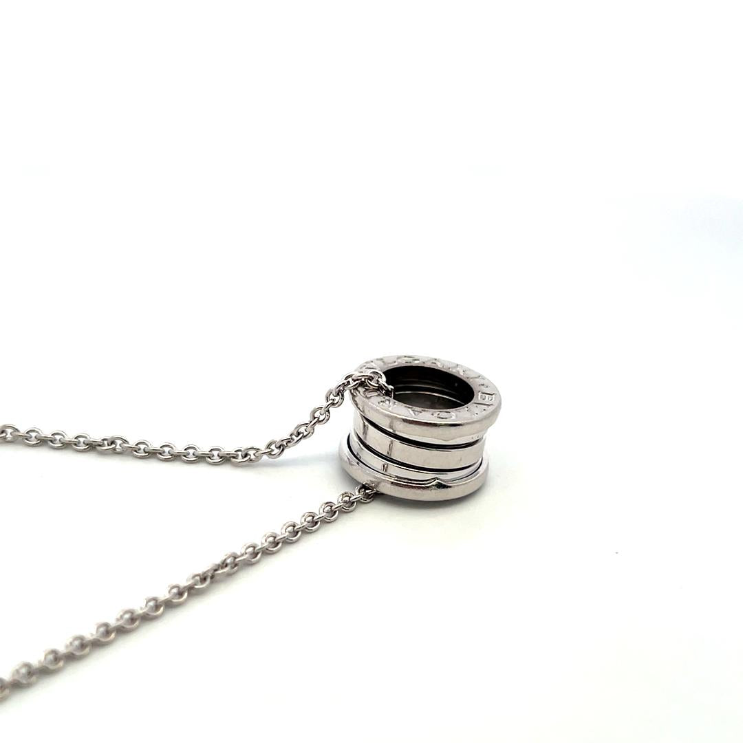 Bvlgari Vintage 18K White Gold Pendant Necklace 14.3 Grams with Certificate