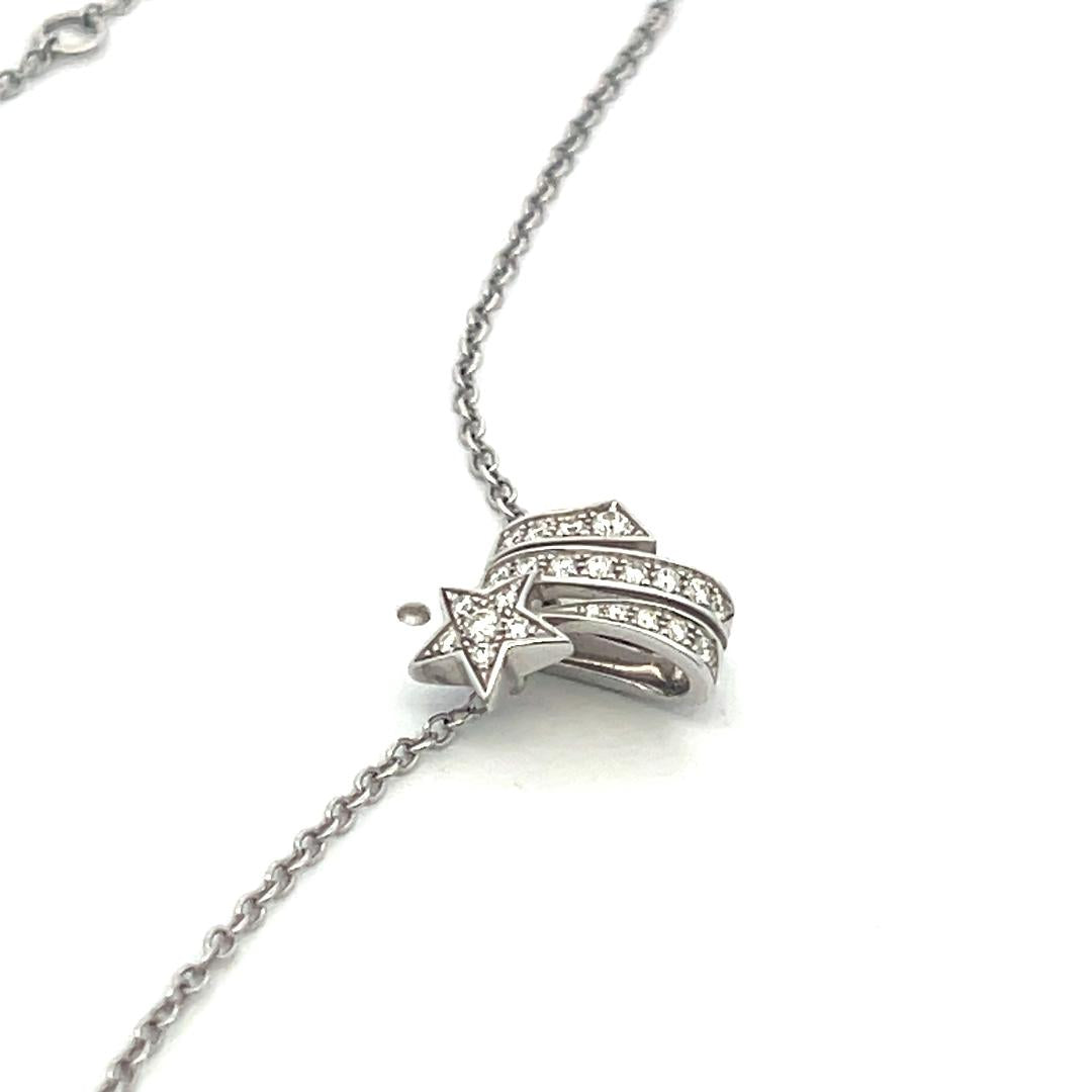Chanel 18K White Gold Pendant Necklace with 0.24 Carat Round F VS Diamonds