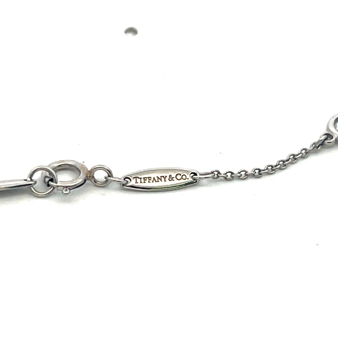 Tiffany & Co Elsa Peretti Platinum Link Necklace with 1.54 Carat Round Diamonds