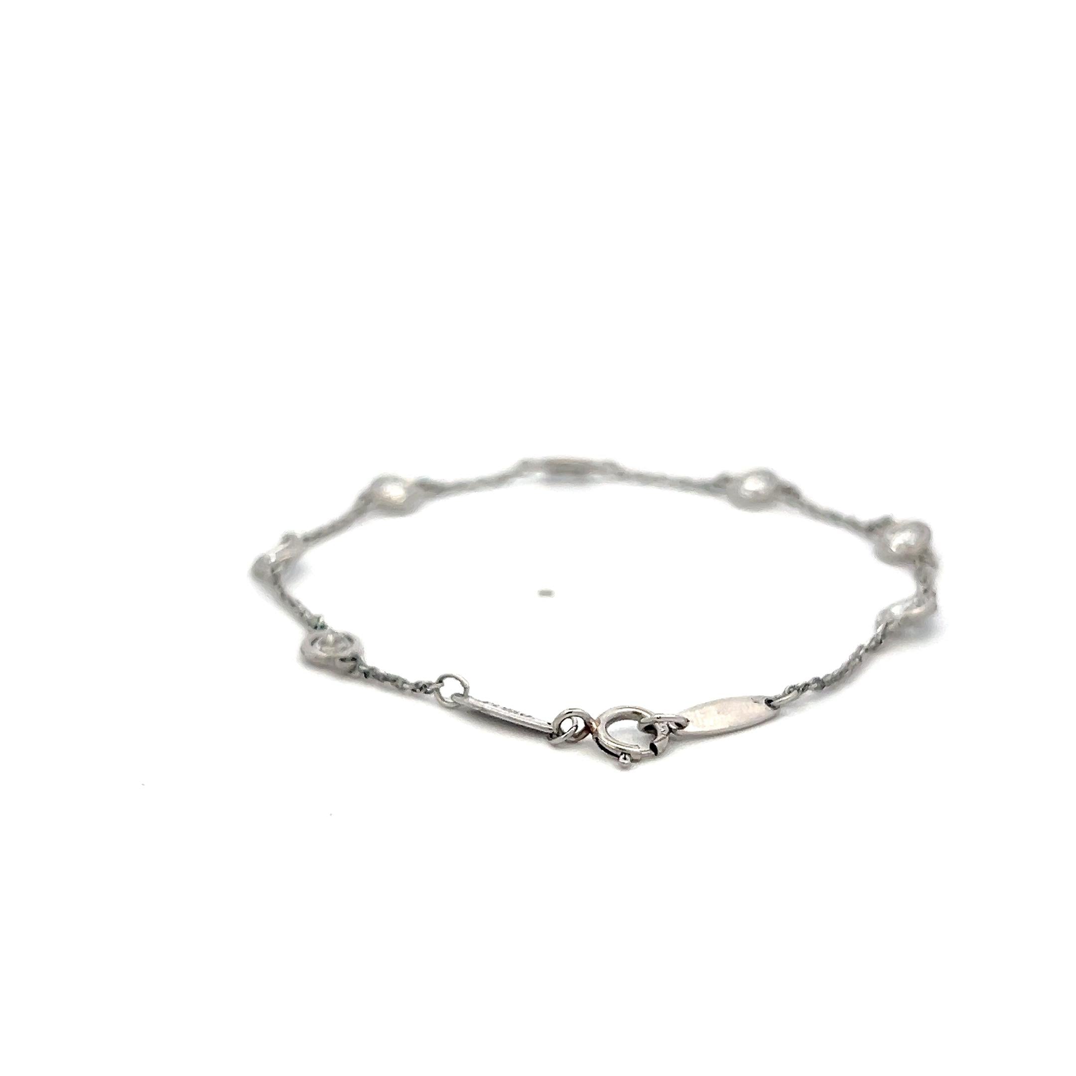 Tiffany & Co Platinum Link Bracelet with 1.26 Carat Round F-VS Diamonds