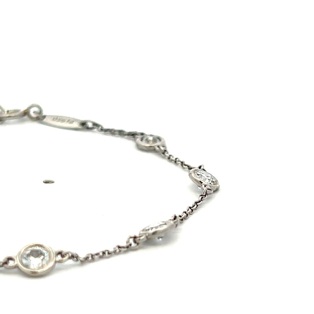 Tiffany & Co Platinum Link Bracelet with 1.26 Carat Round F-VS Diamonds