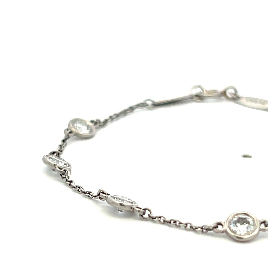 Tiffany & Co Platinum Link Bracelet with 1.26 Carat Round F-VS Diamonds