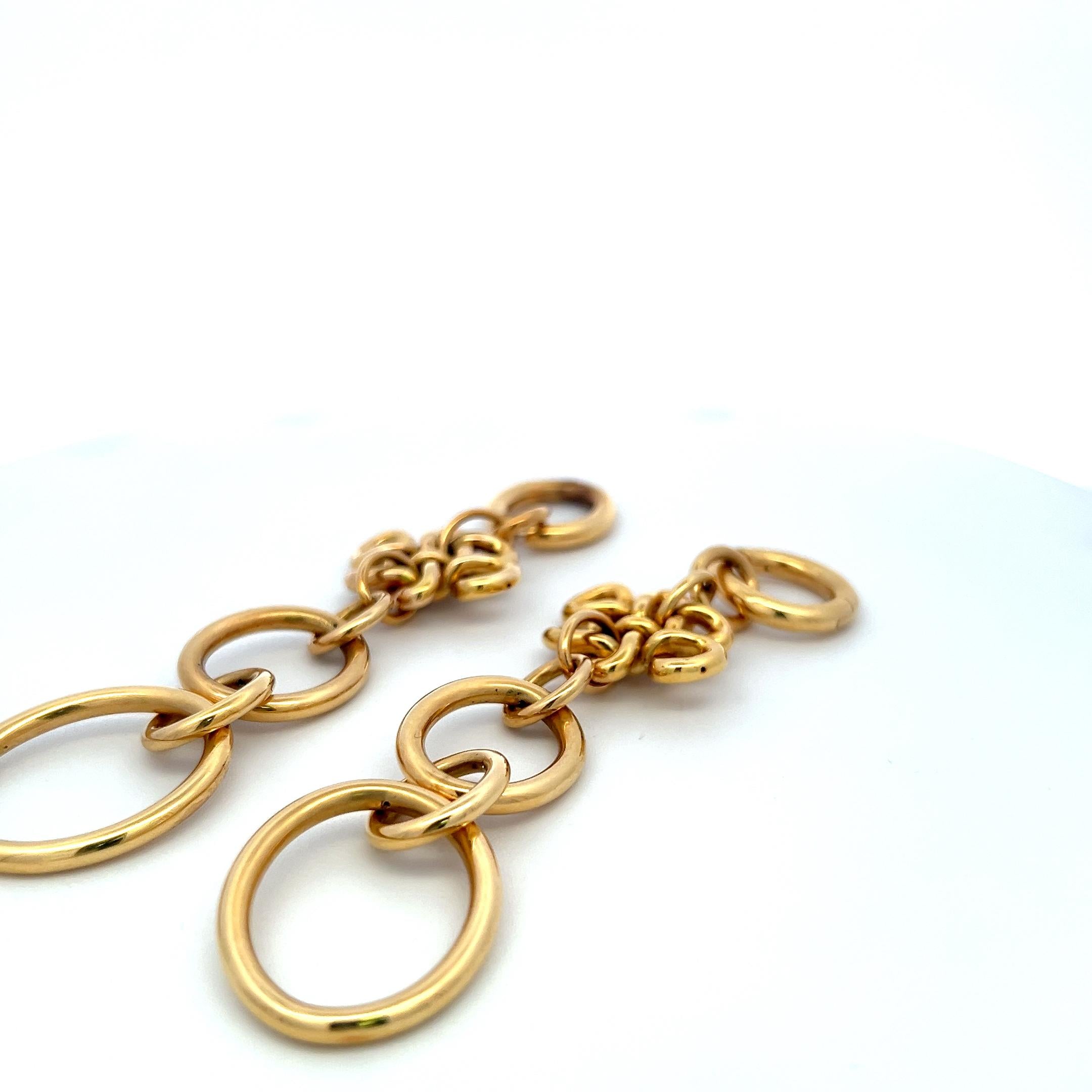 H.Stern Vintage 18 Karat Yellow Gold Drop Earrings 20.4 Grams