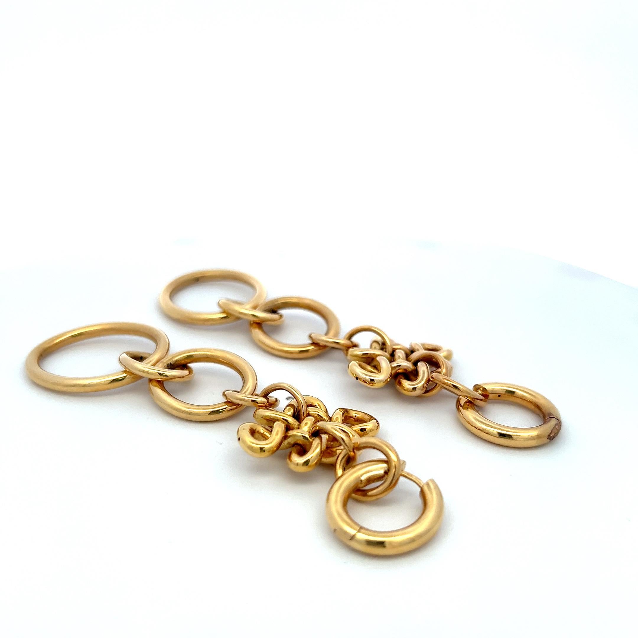 H.Stern Vintage 18 Karat Yellow Gold Drop Earrings 20.4 Grams