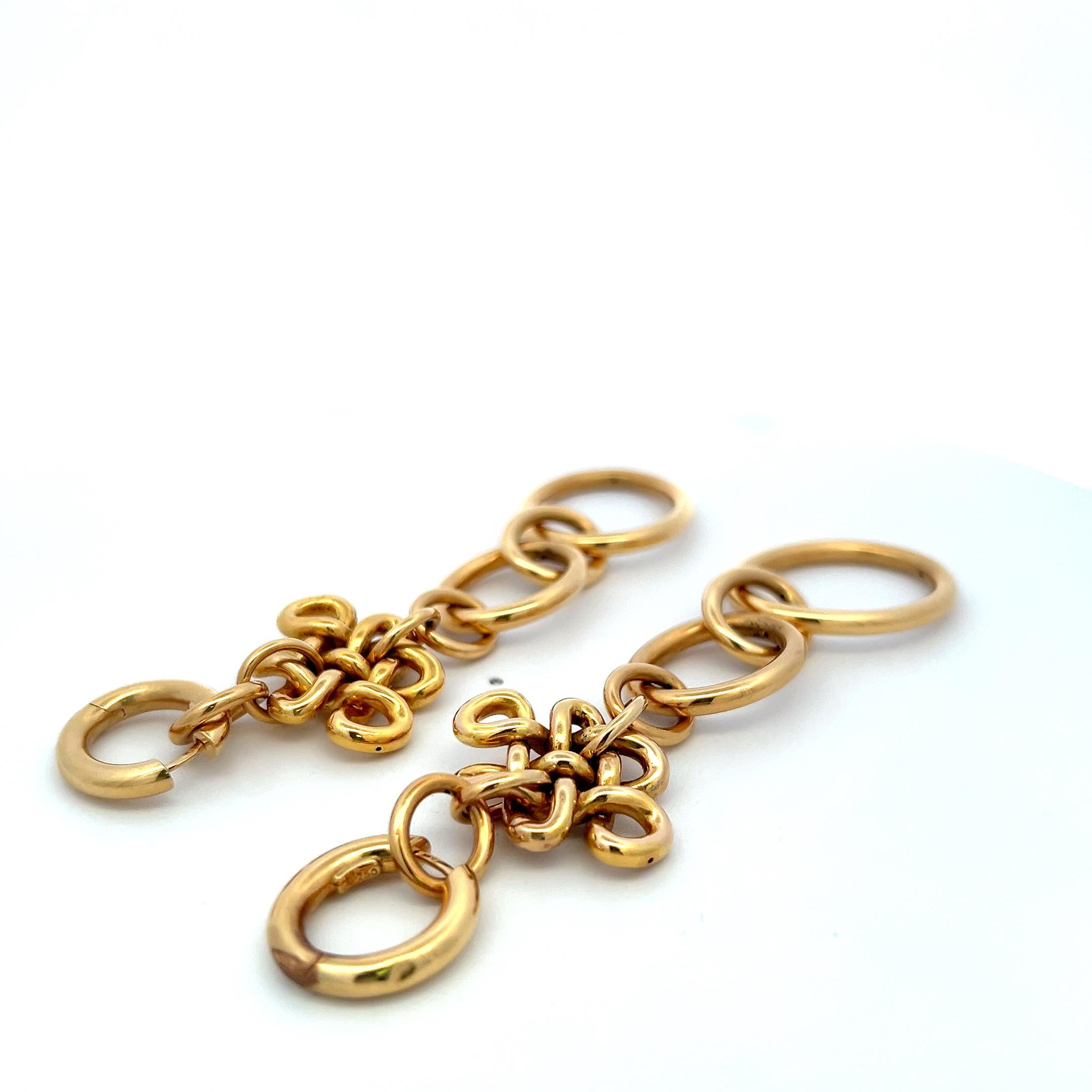 H.Stern Vintage 18 Karat Yellow Gold Drop Earrings 20.4 Grams