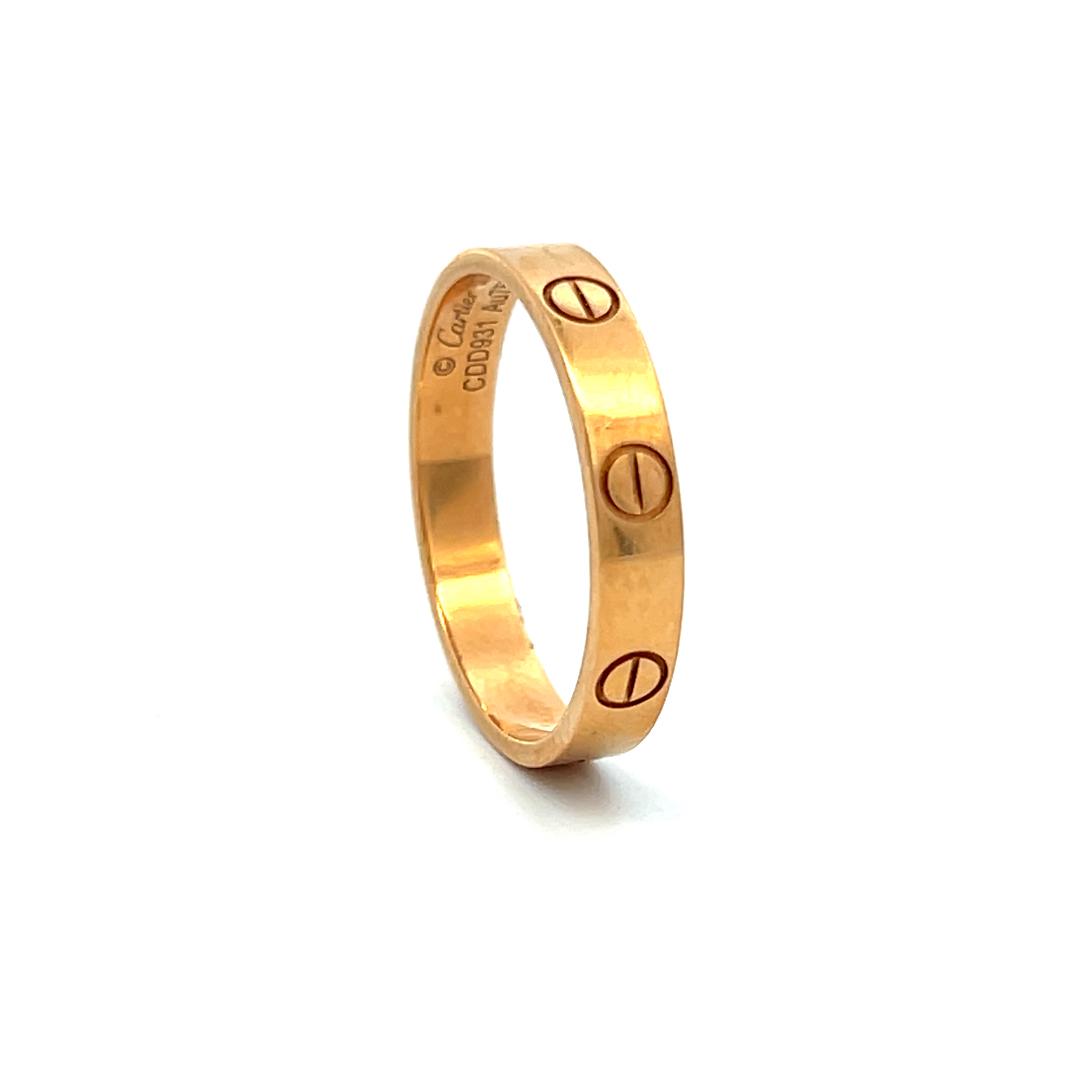 Cartier 18 Karat Rose Gold Love Ring 3.4 Grams Size 7.75