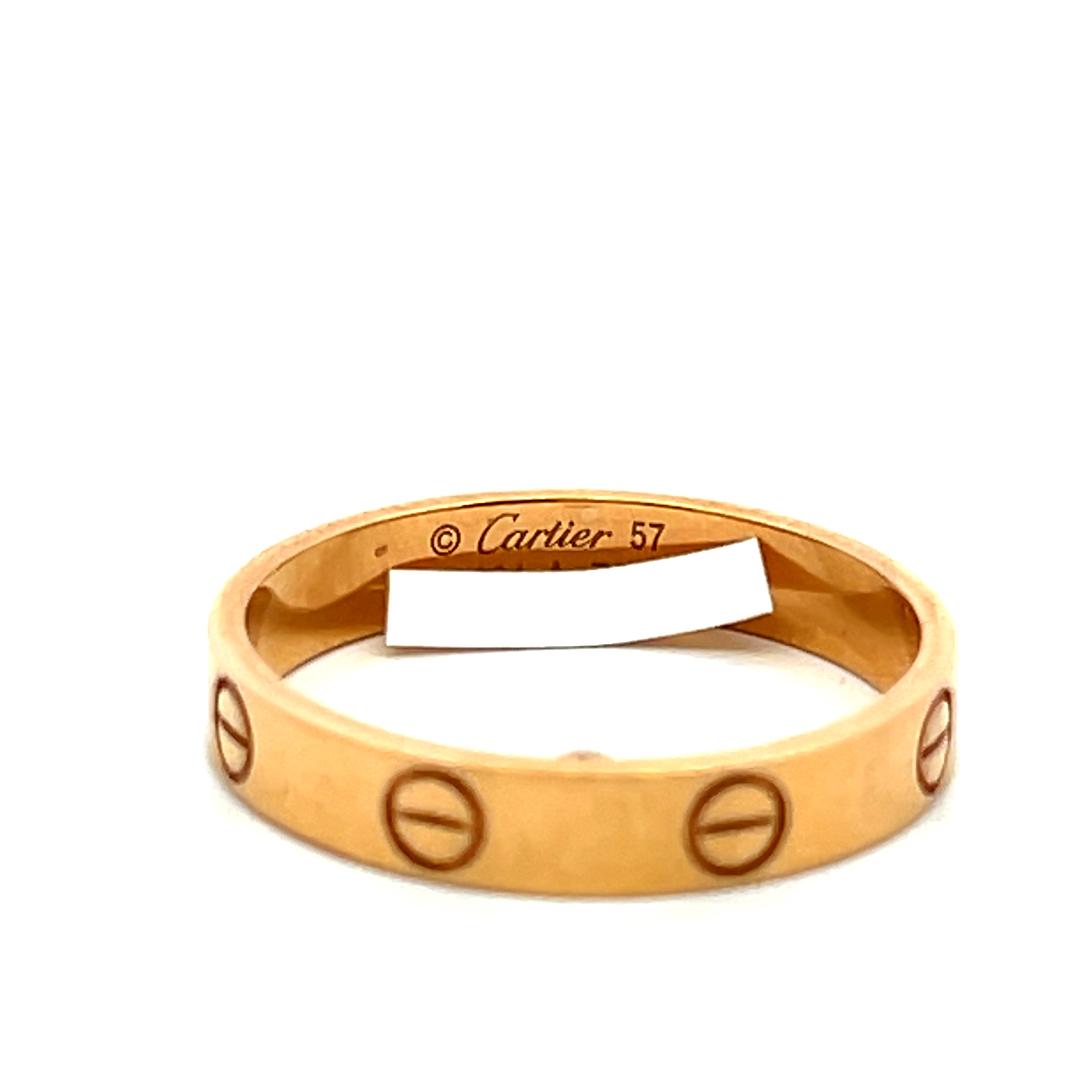 Cartier 18 Karat Rose Gold Love Ring 3.4 Grams Size 7.75