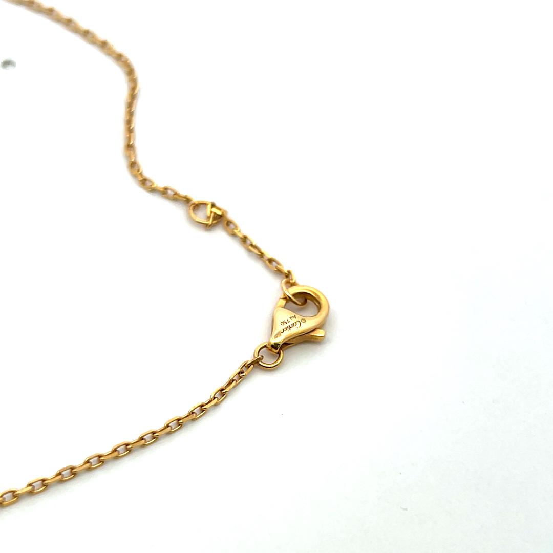 Cartier 18K YG Pendant Necklace with 0.12 Carat Round F-VS Diamonds
