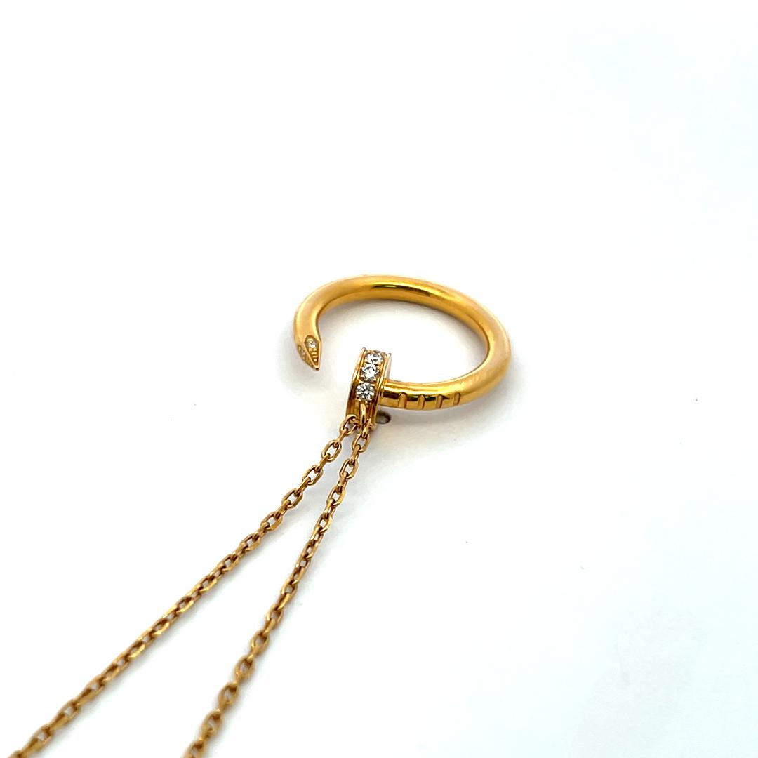 Cartier 18K YG Pendant Necklace with 0.12 Carat Round F-VS Diamonds