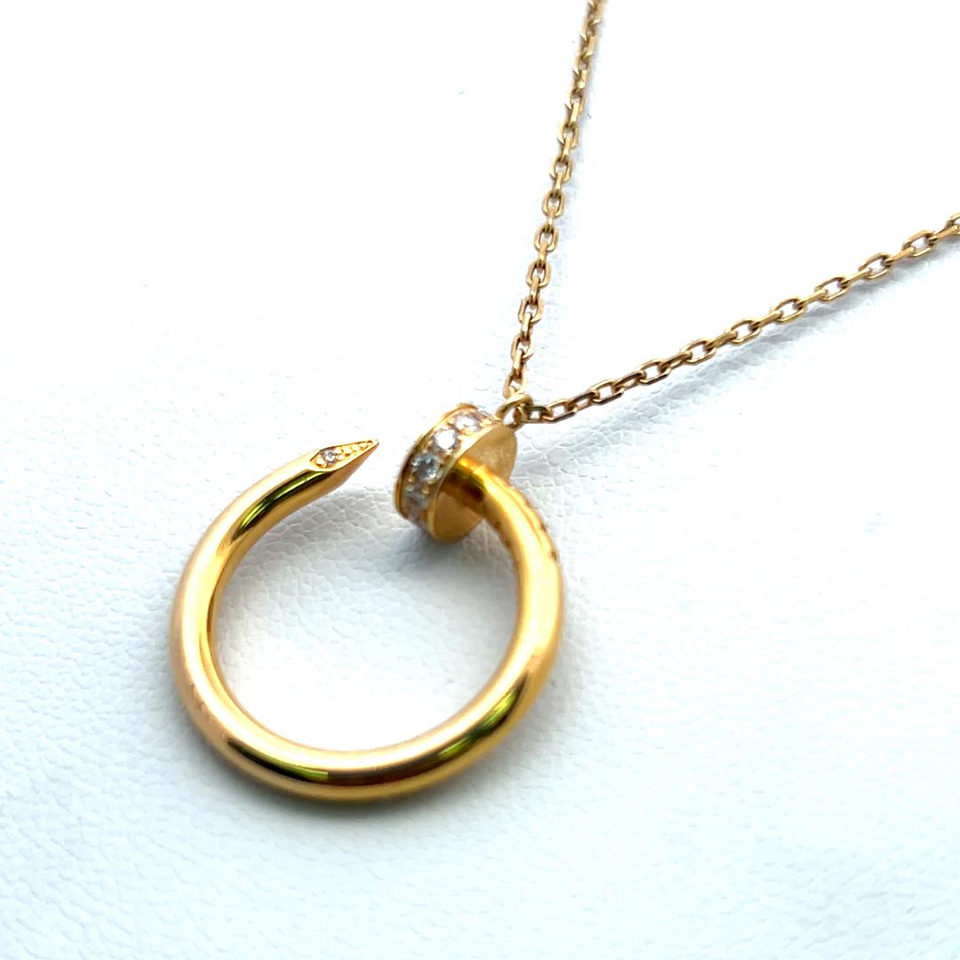 Cartier 18K YG Pendant Necklace with 0.12 Carat Round F-VS Diamonds
