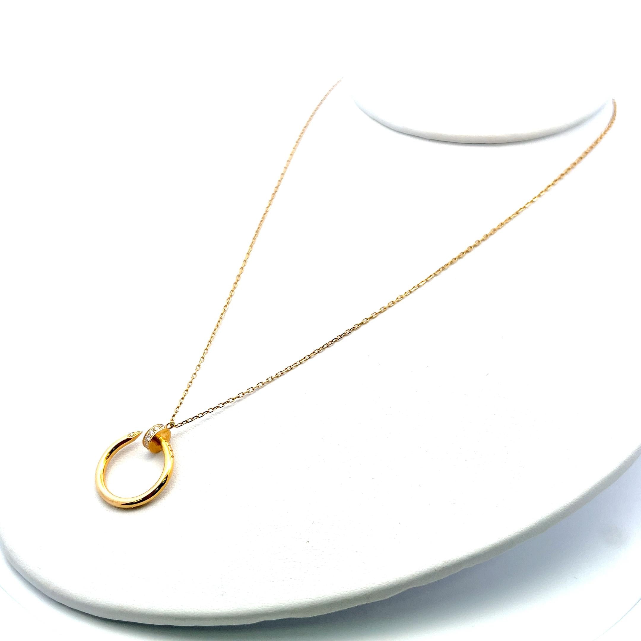 Cartier 18K YG Pendant Necklace with 0.12 Carat Round F-VS Diamonds