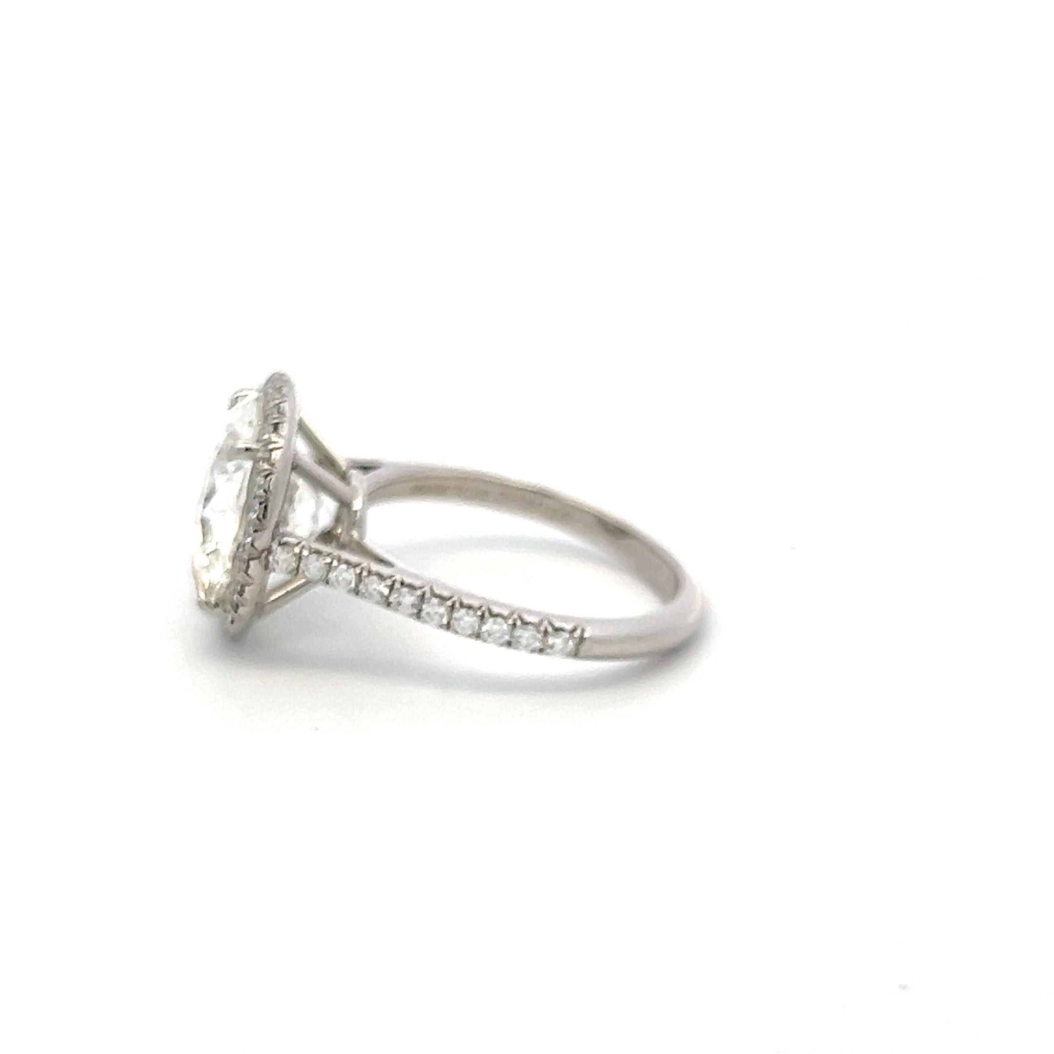 Tiffany & Co Platinum Halo Ring 5.33 Carat Round Diamonds Size 6  I VVS2 GIA