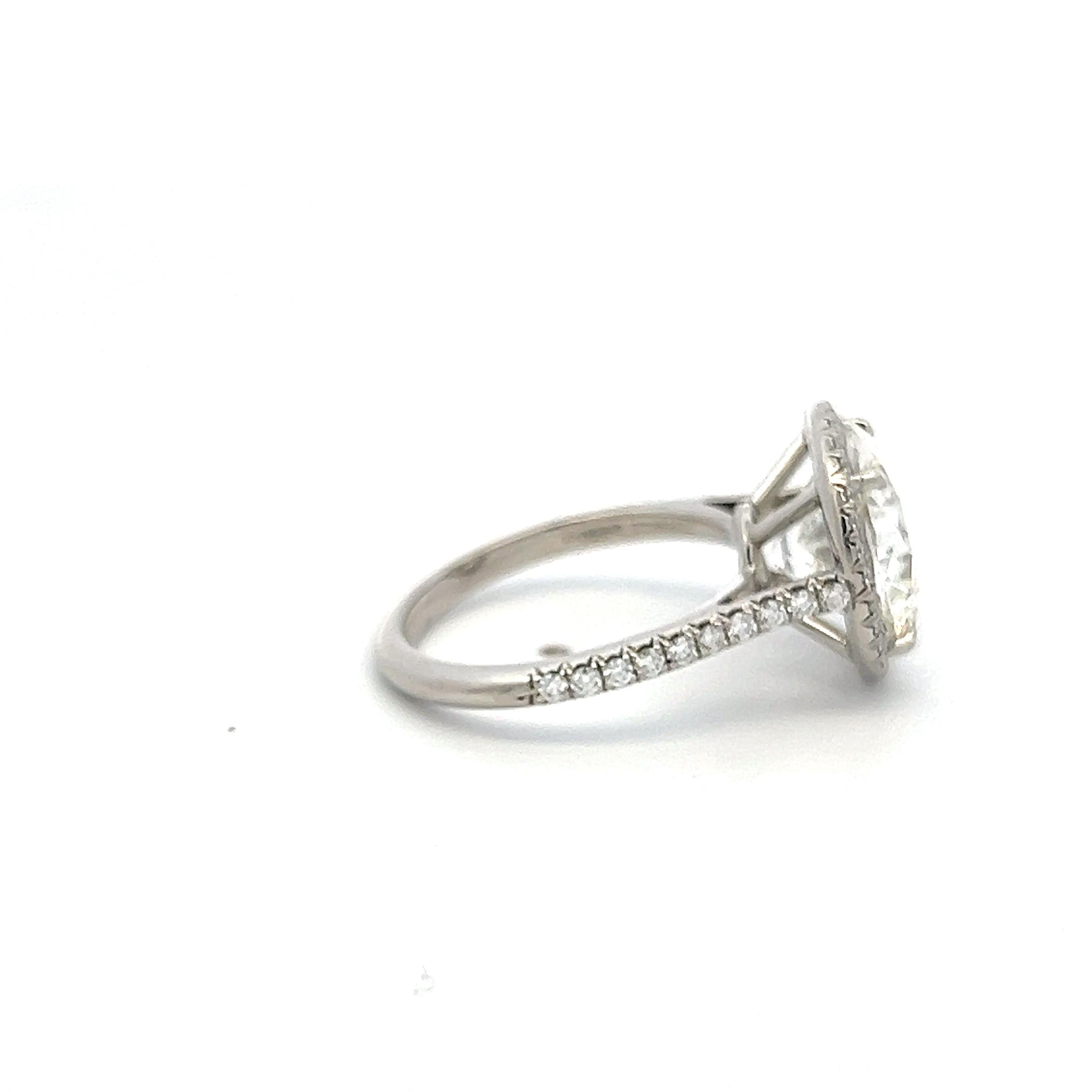 Tiffany & Co Platinum Halo Ring 5.33 Carat Round Diamonds Size 6  I VVS2 GIA