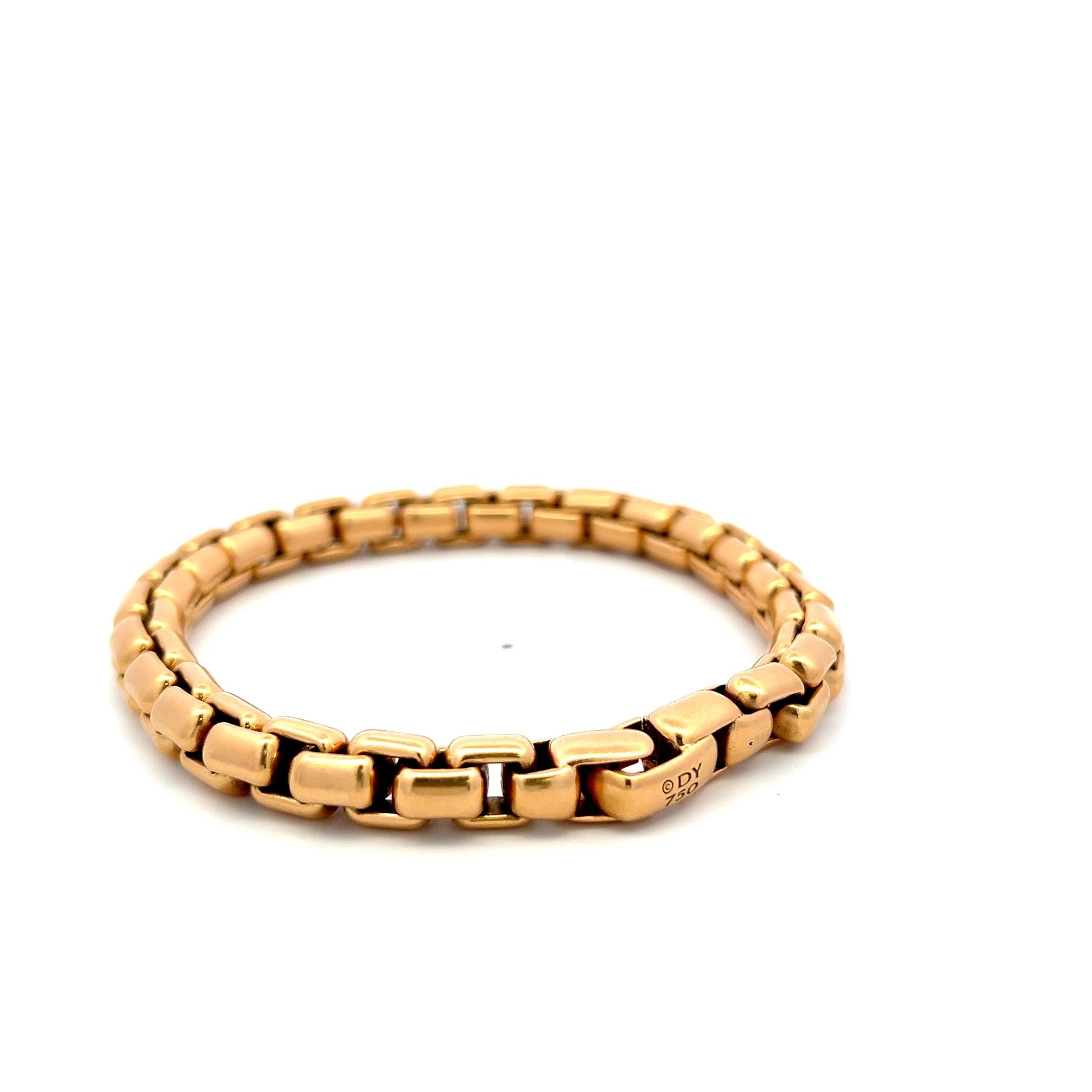 David Yurman Vintage 18 Karat Rose Gold Chain Bracelet 43.1 Grams