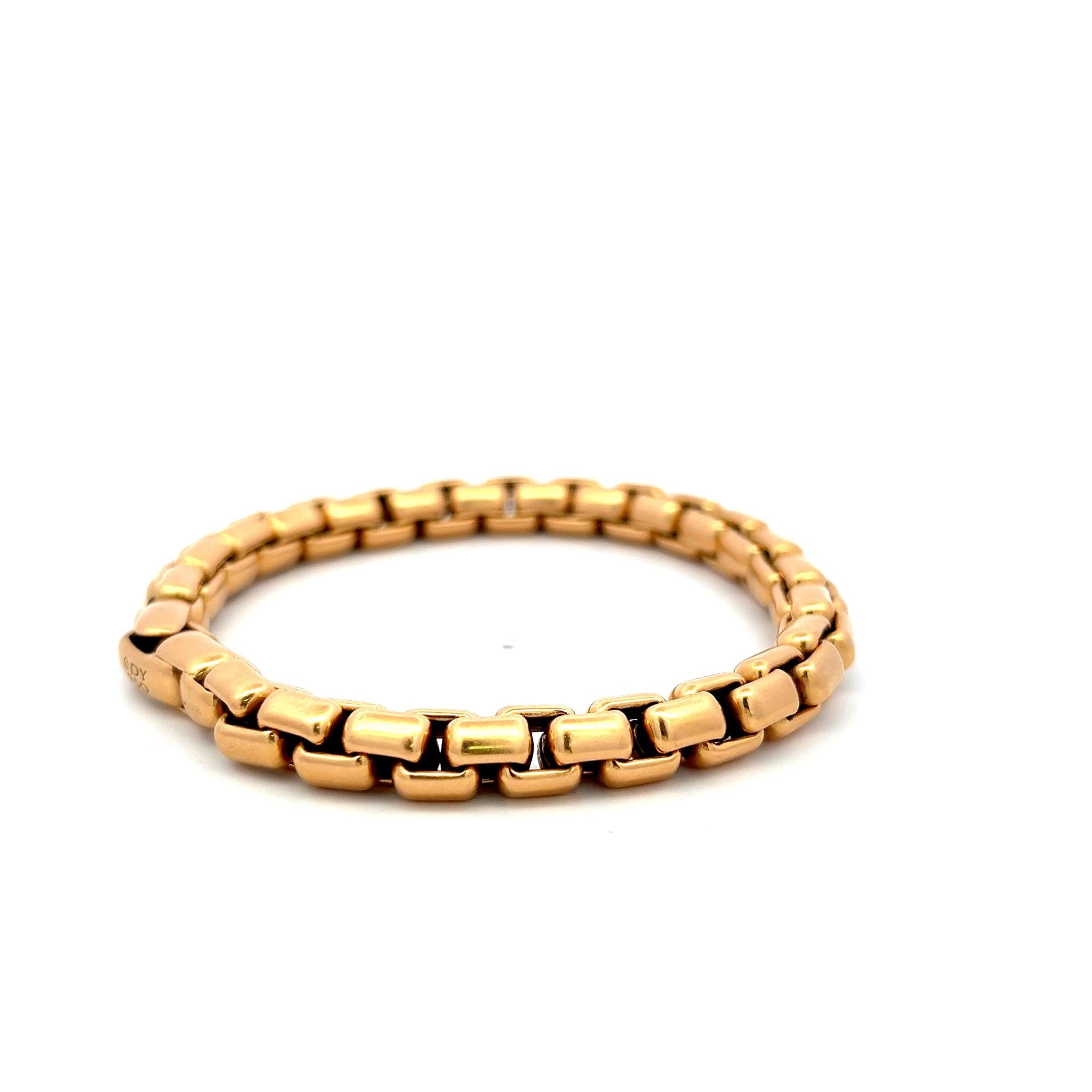 David Yurman Vintage 18 Karat Rose Gold Chain Bracelet 43.1 Grams