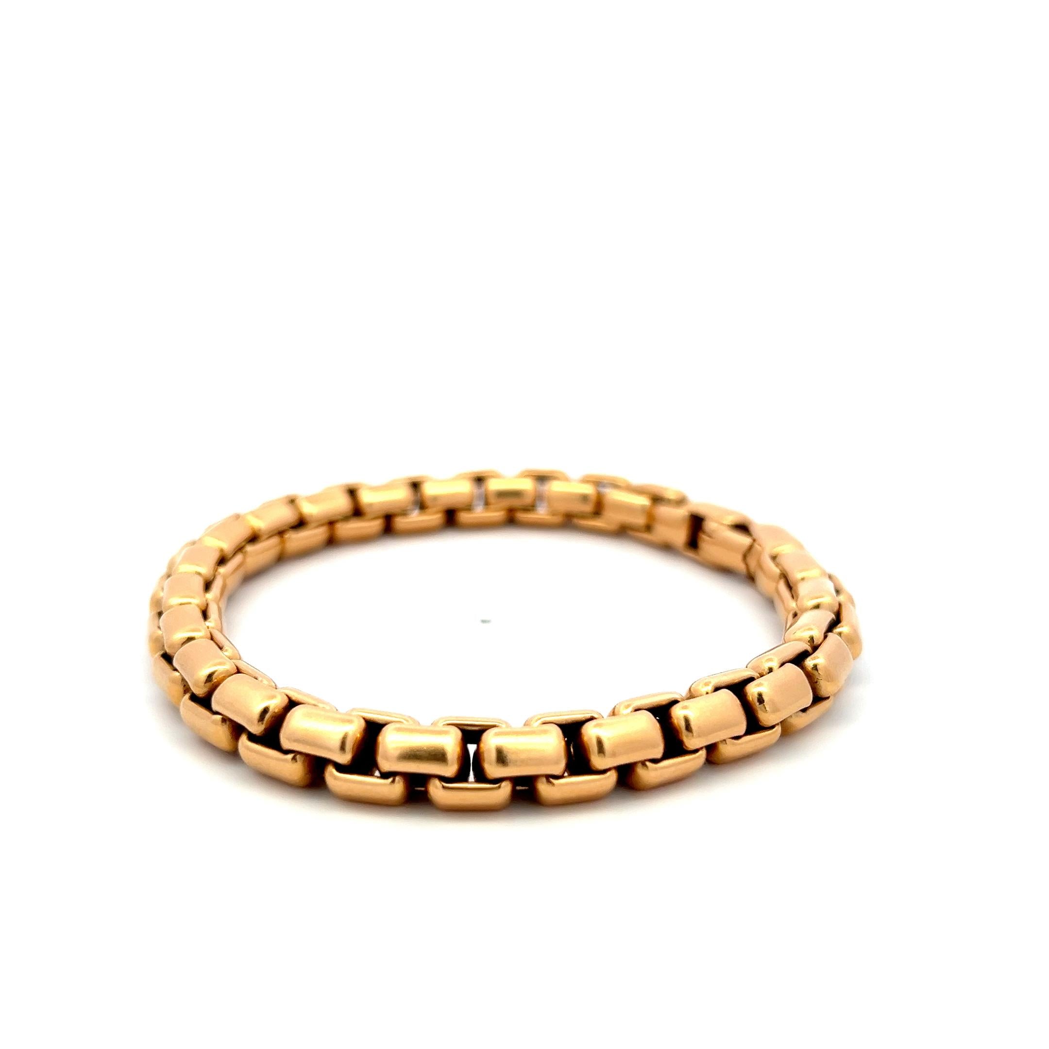 David Yurman Vintage 18 Karat Rose Gold Chain Bracelet 43.1 Grams