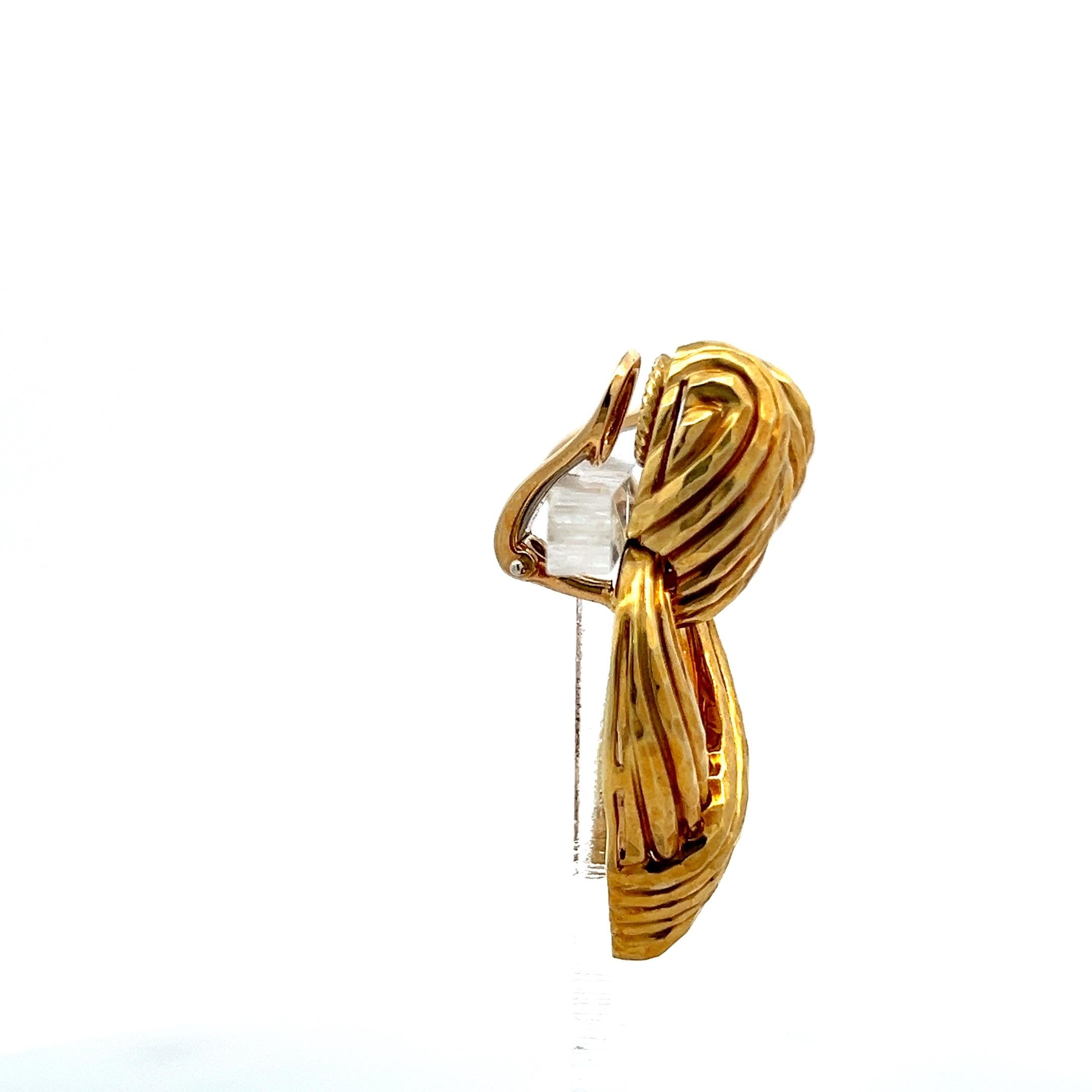 Henry Dunay 18K Yellow Gold Clip On Rope Style Earrings 33.9 Grams
