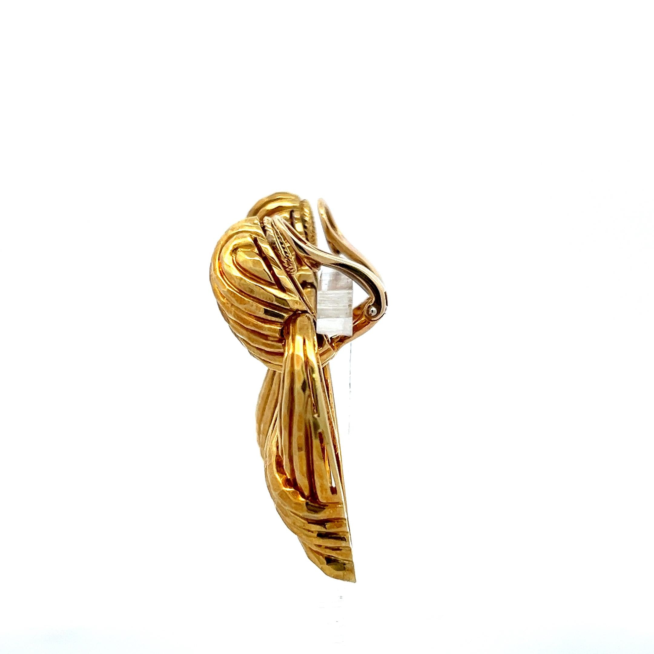 Henry Dunay 18K Yellow Gold Clip On Rope Style Earrings 33.9 Grams