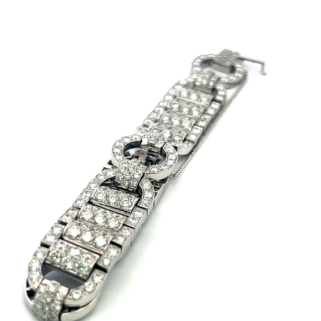 18K WG Art Deco Bracelet with 11.69 Carat Old European Cut G VS Diamonds