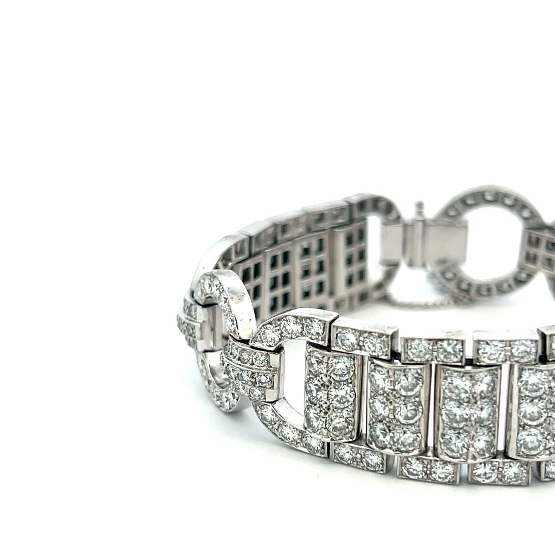 18K WG Art Deco Bracelet with 11.69 Carat Old European Cut G VS Diamonds