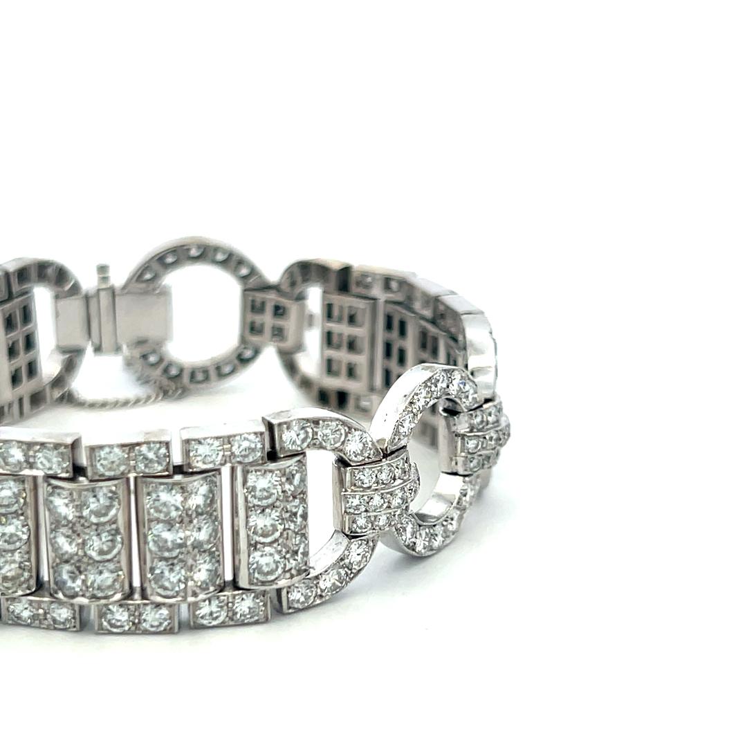 18K WG Art Deco Bracelet with 11.69 Carat Old European Cut G VS Diamonds