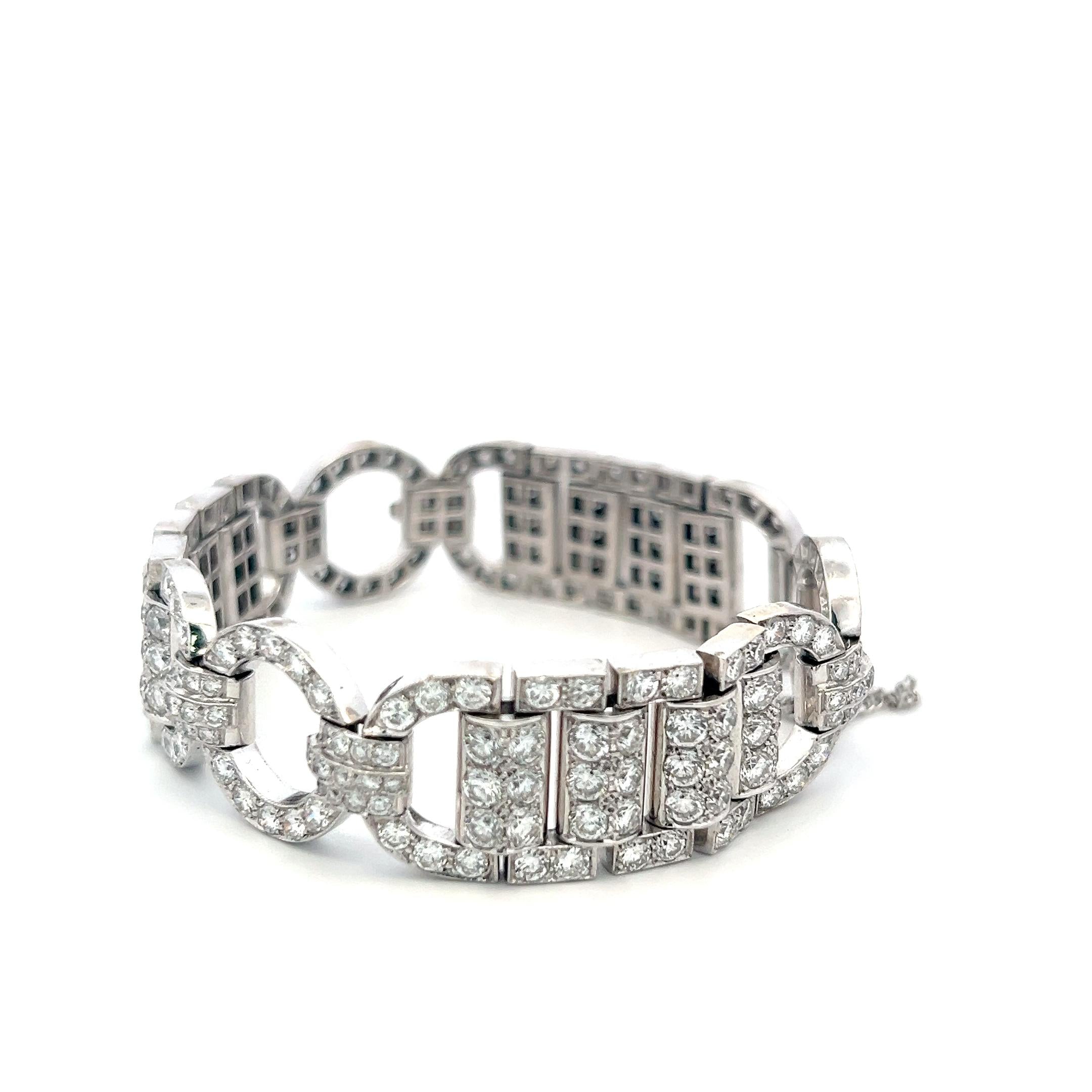 18K WG Art Deco Bracelet with 11.69 Carat Old European Cut G VS Diamonds