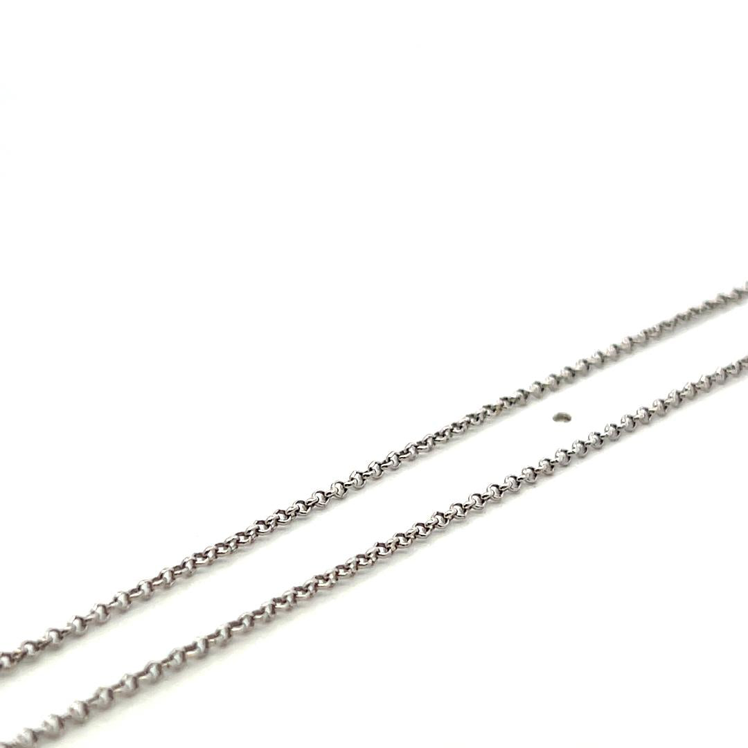 Vintage 18K White Gold Pendant Necklace with 2.21 Carat Round F-VS Diamonds