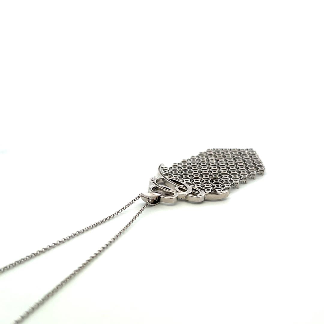 Vintage 18K White Gold Pendant Necklace with 2.21 Carat Round F-VS Diamonds