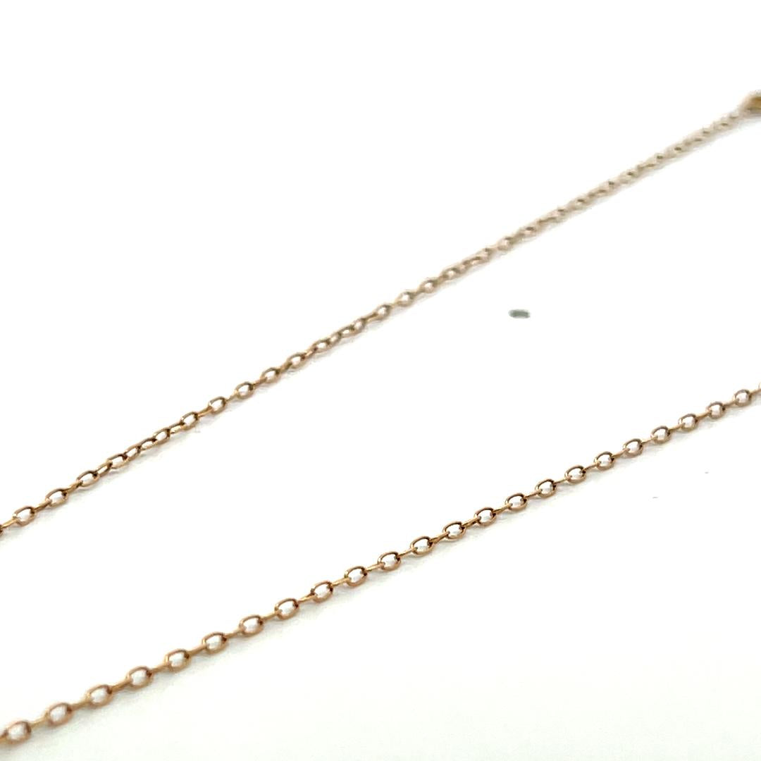 Vintage 14K Yellow Gold Tennis Racket Pendant Necklace 4.2 Grams