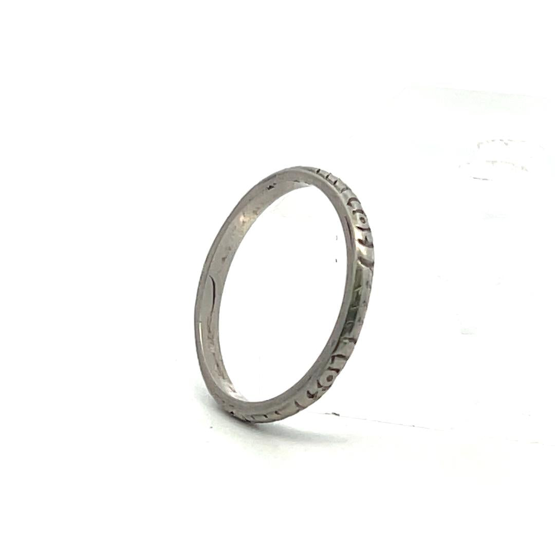 Vintage Platinum Band Ring 2.2 Grams Size 5