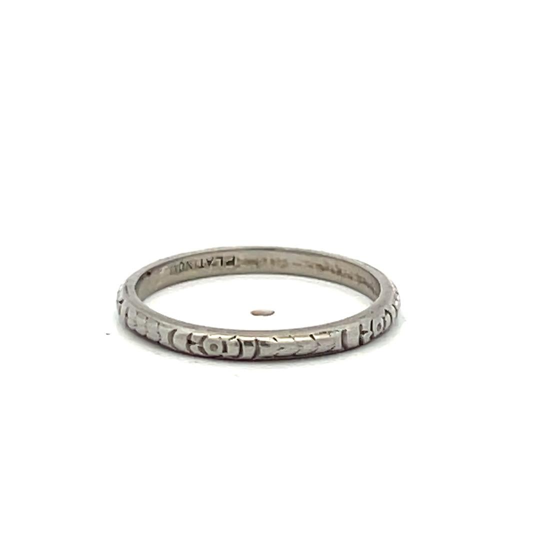 Vintage Platinum Band Ring 2.2 Grams Size 5