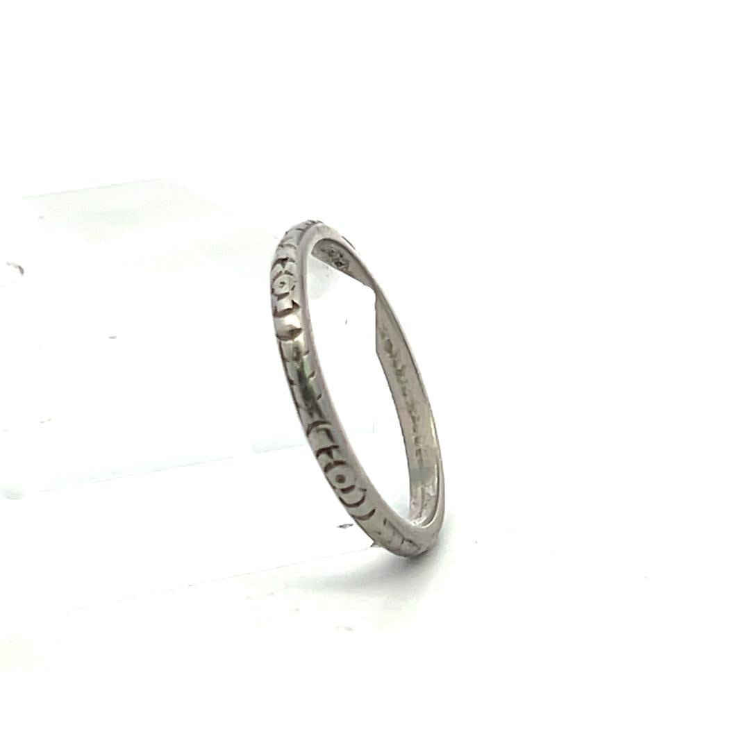 Vintage Platinum Band Ring 2.2 Grams Size 5