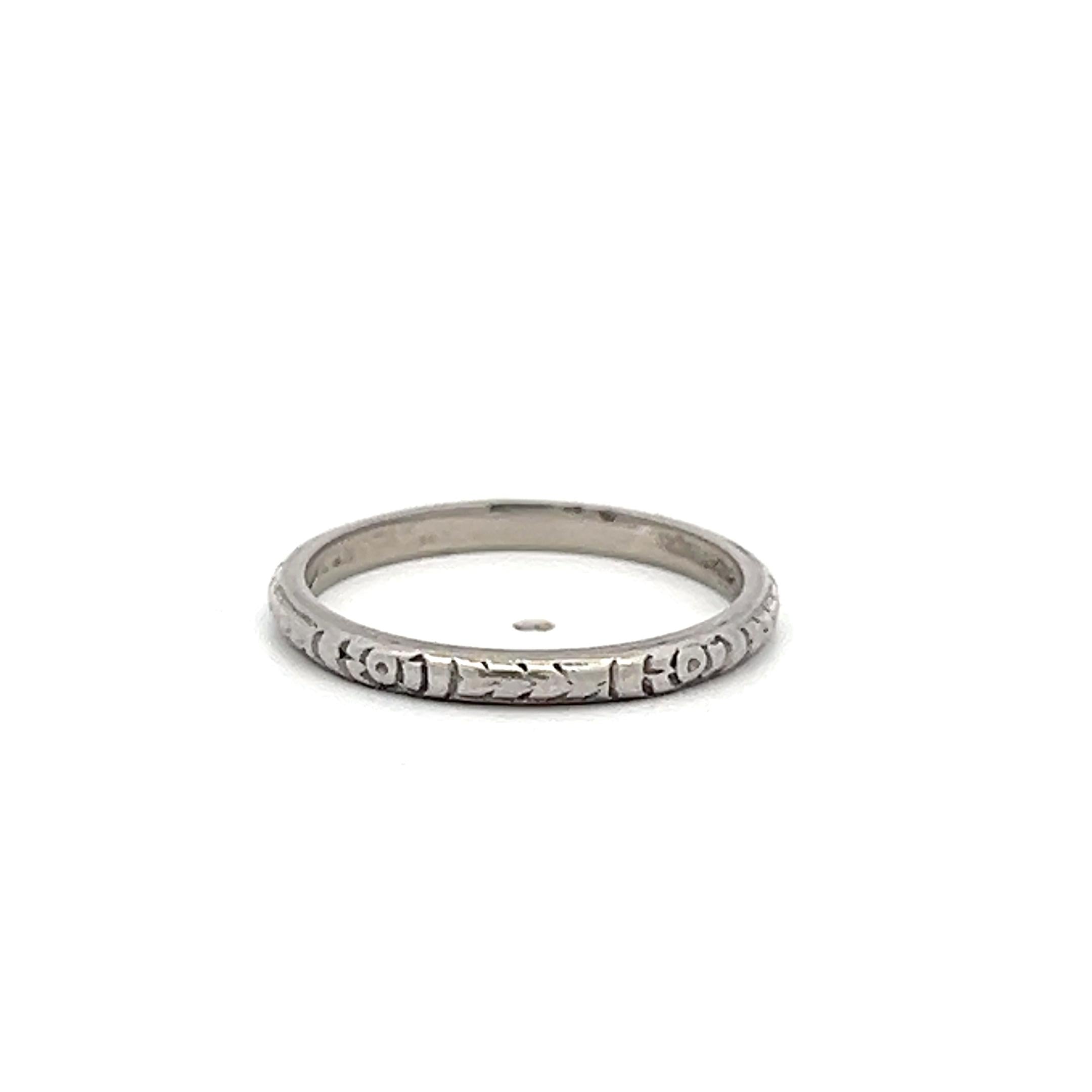 Vintage Platinum Band Ring 2.2 Grams Size 5