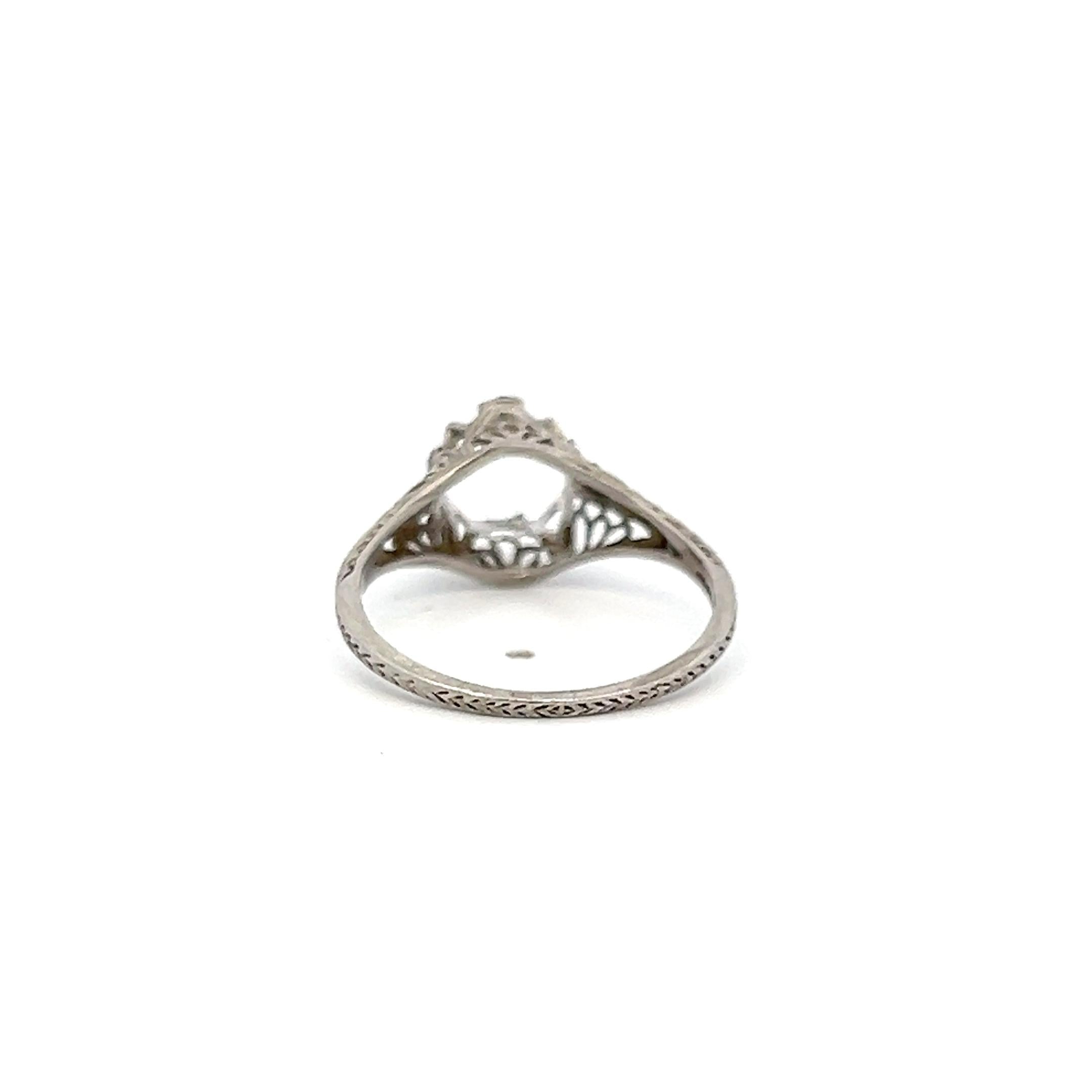 Vintage Platinum Semi Mount Ring Fits 7.3mm Holds 1.50ct++ Center Stone Size 7.5