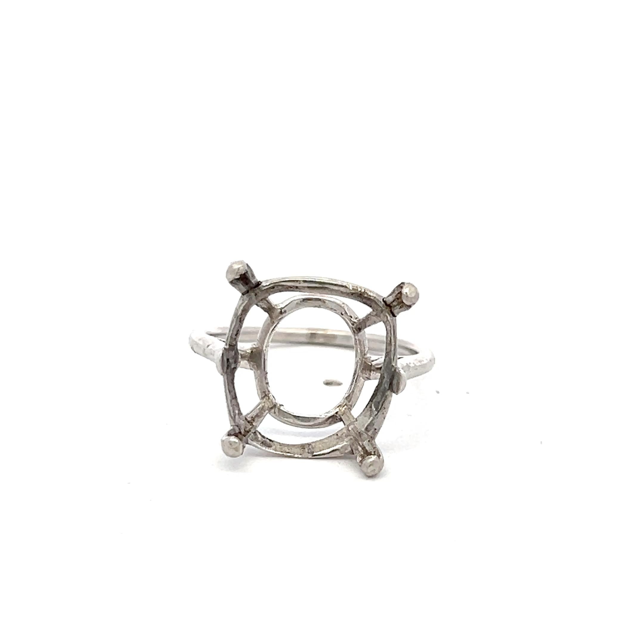 Platinum Semi Mount Ring Fits 12.03x99.6mm 5.00ct++ Center Stone Size 5.75