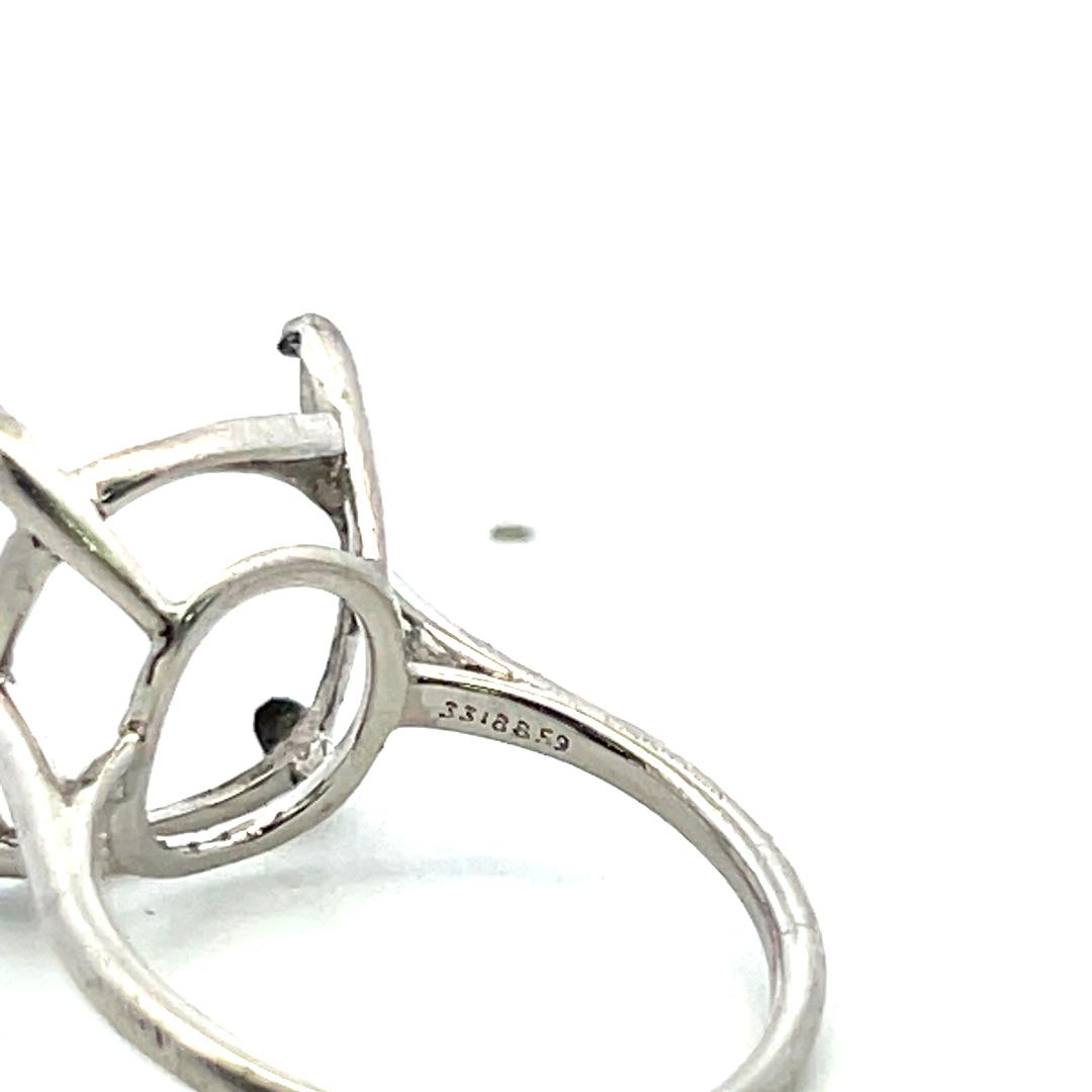 Platinum Semi Mount Ring Fits 12.03x99.6mm 5.00ct++ Center Stone Size 5.75