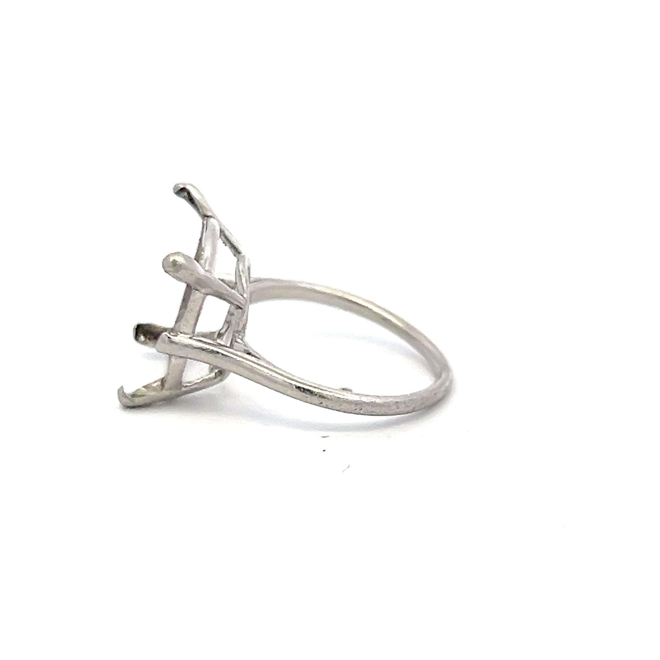 Platinum Semi Mount Ring Fits 12.03x99.6mm 5.00ct++ Center Stone Size 5.75