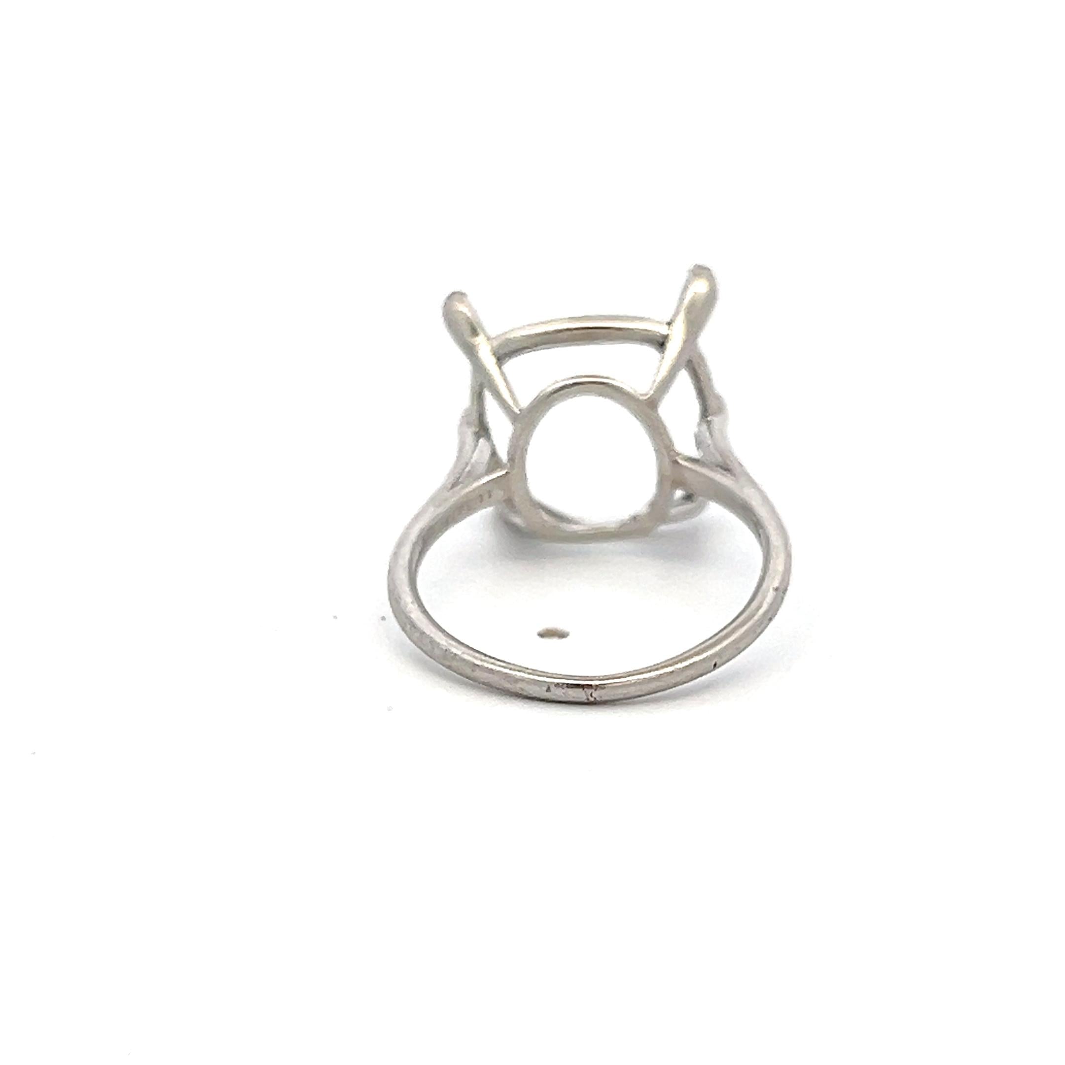 Platinum Semi Mount Ring Fits 12.03x99.6mm 5.00ct++ Center Stone Size 5.75