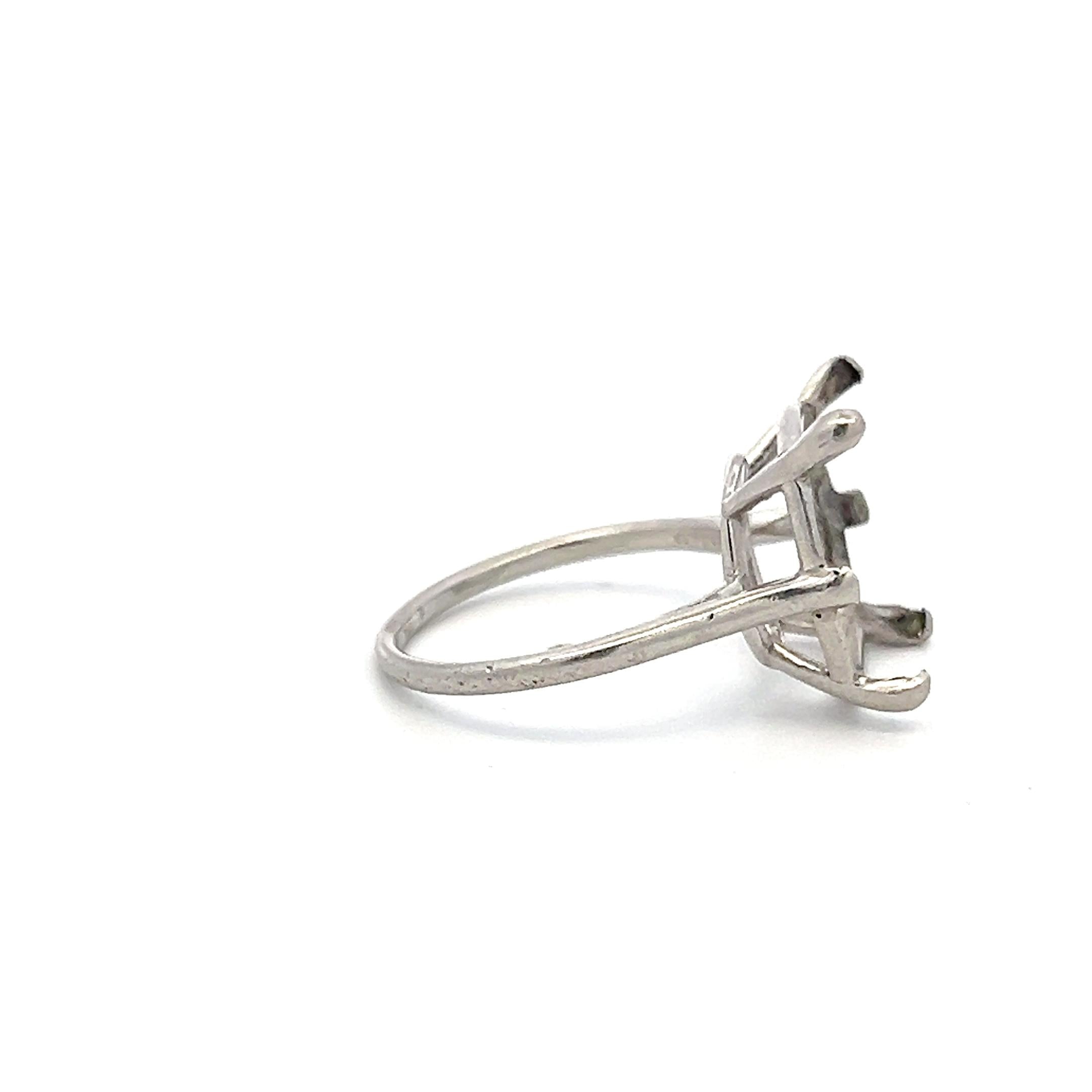 Platinum Semi Mount Ring Fits 12.03x99.6mm 5.00ct++ Center Stone Size 5.75