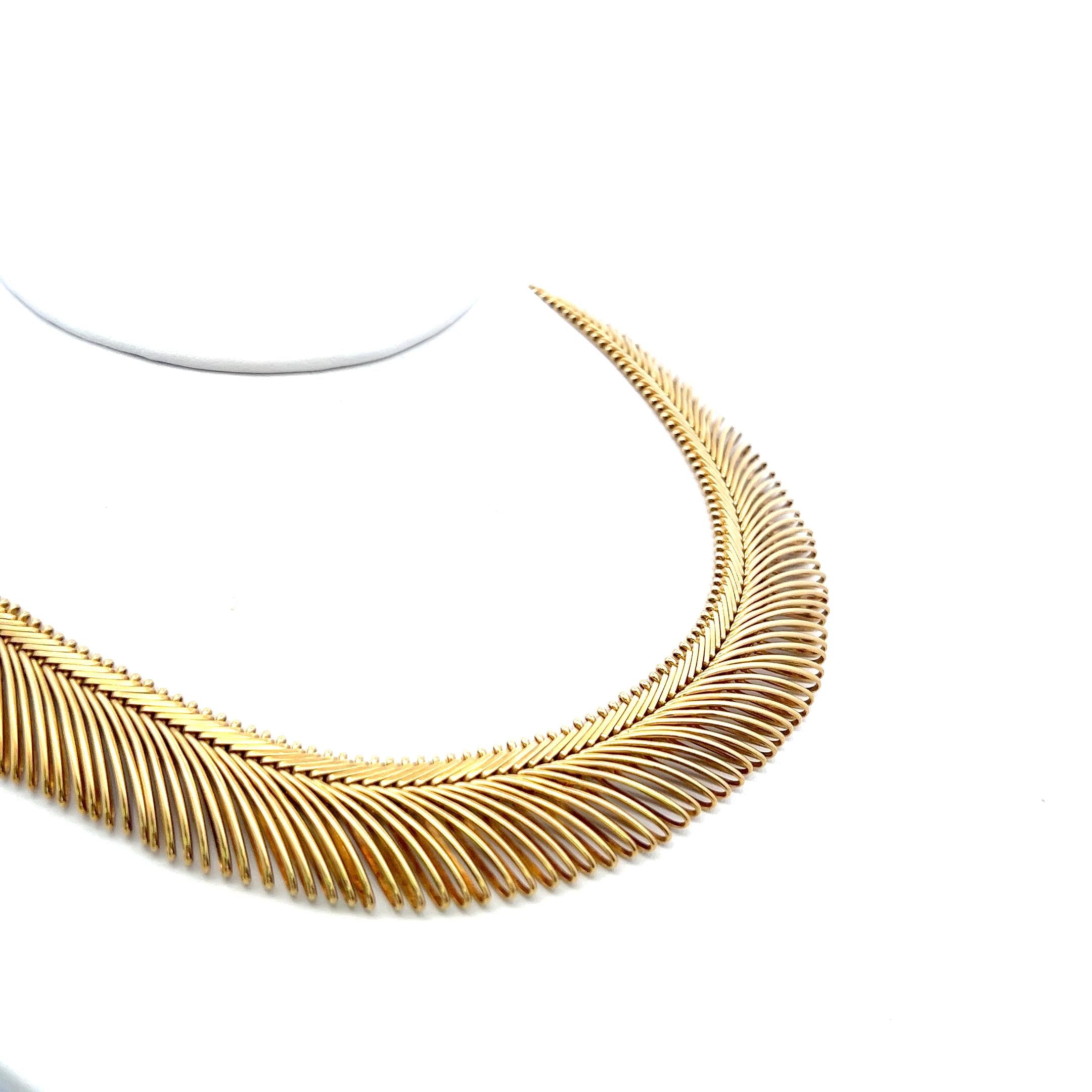 Tiffany & Co Schlumberger Vintage 18 Karat Yellow Gold Fringe Necklace 117.90gr