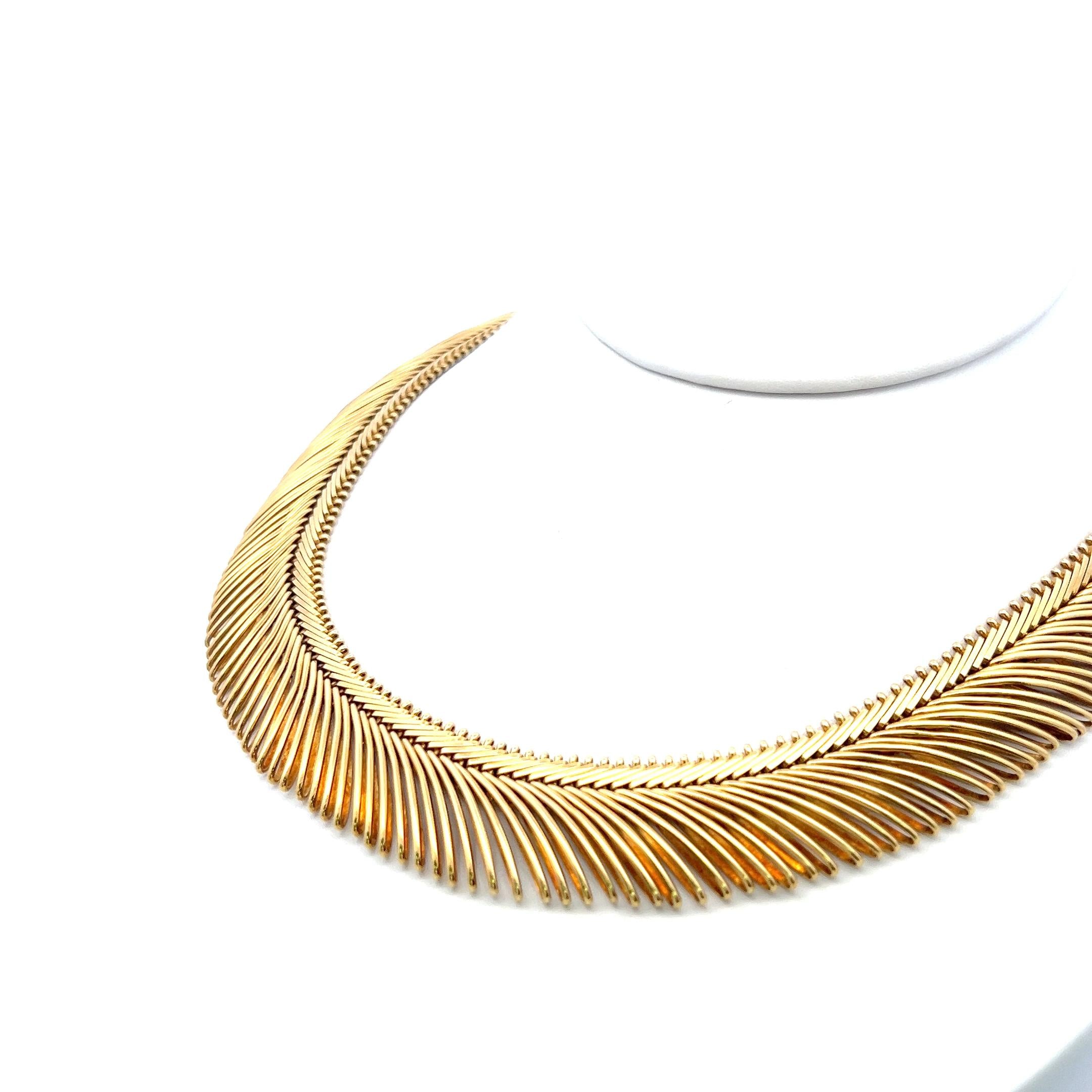Tiffany & Co Schlumberger Vintage 18 Karat Yellow Gold Fringe Necklace 117.90gr