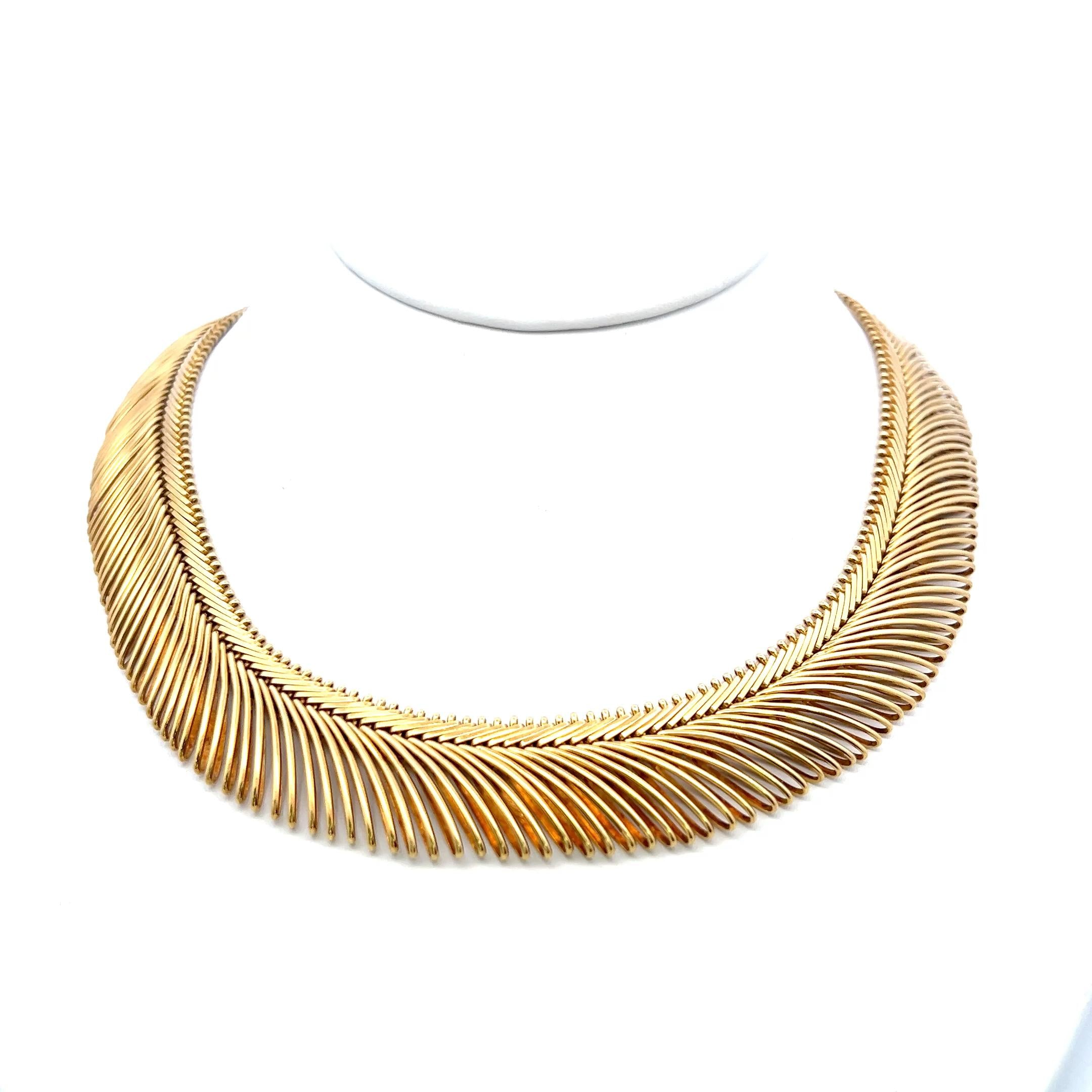 Tiffany & Co Schlumberger Vintage 18 Karat Yellow Gold Fringe Necklace 117.90gr