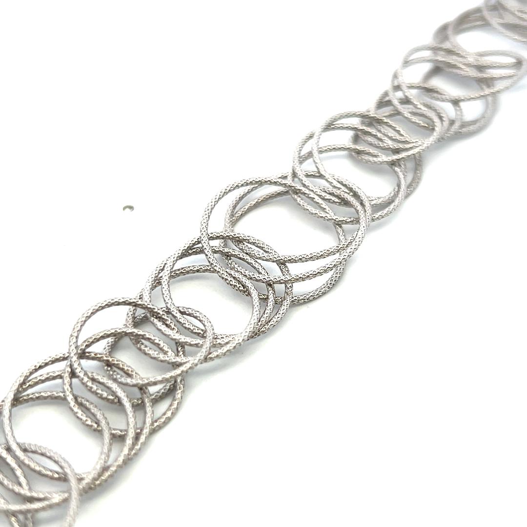 Buccellati Vintage 18K White Gold Link Necklace 110.3 Grams 38 inch