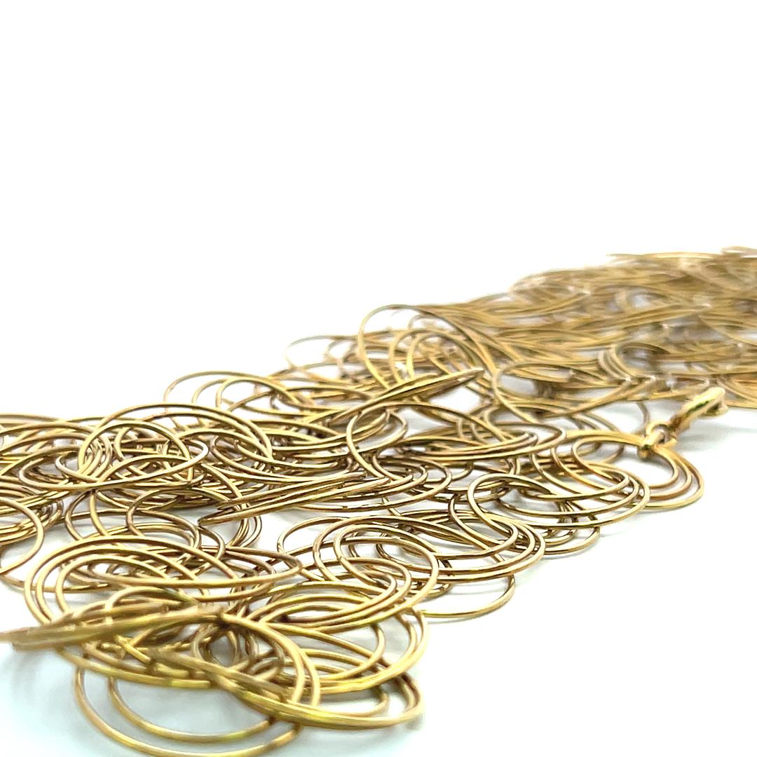 Estate 18 Karat Yellow Gold Circle Link Necklace 99.8 Grams 38 inch long